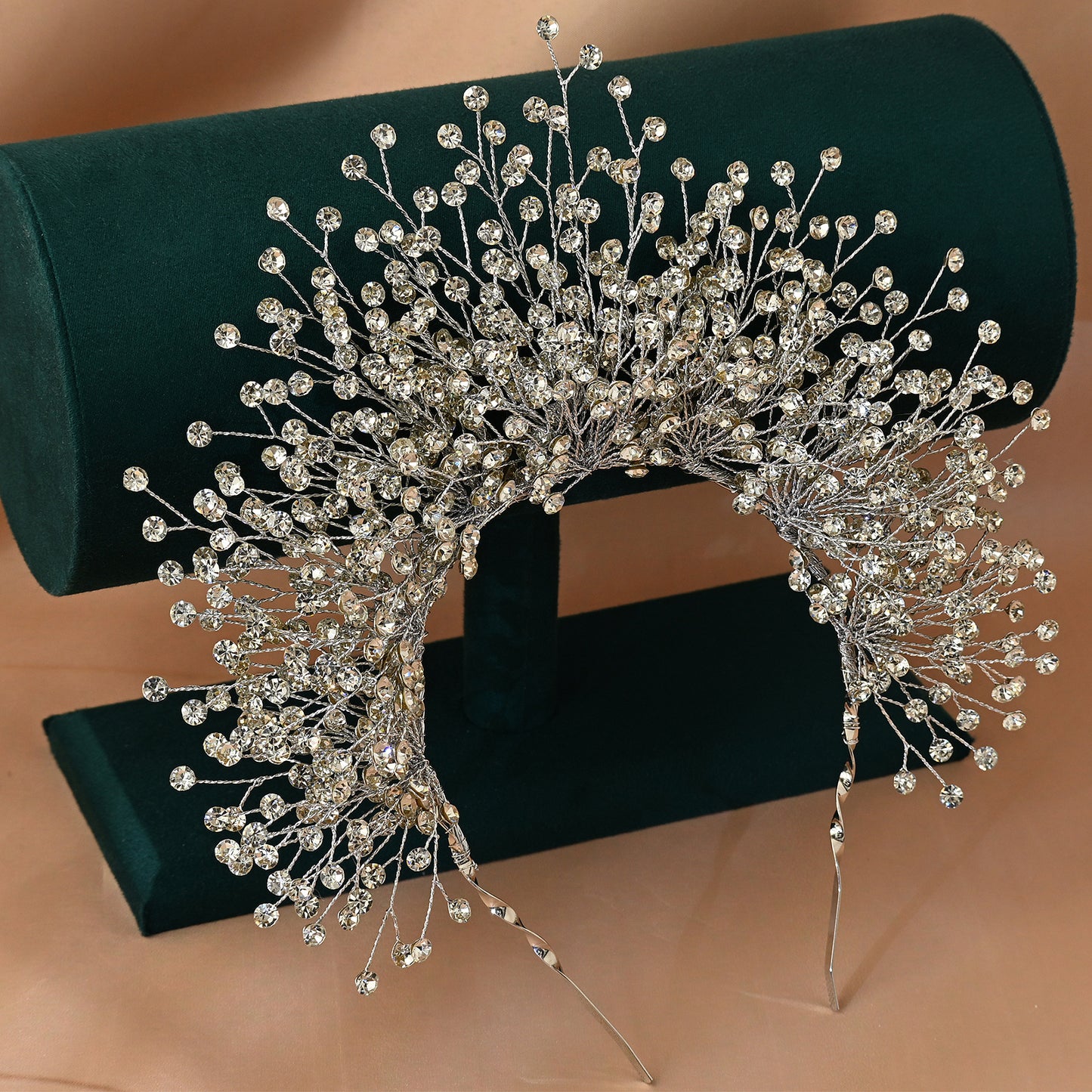 Sliver Rhinestone Bridal Tiara Crown - Bridella BHP193-S