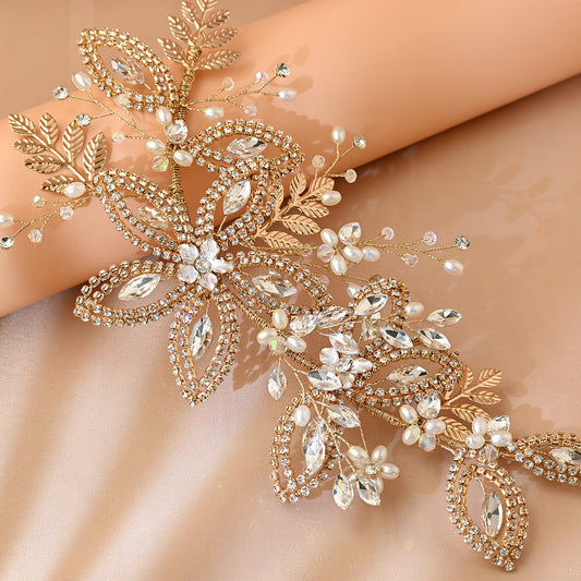 Bridella BHP305-G Gold Rhinestone Crown