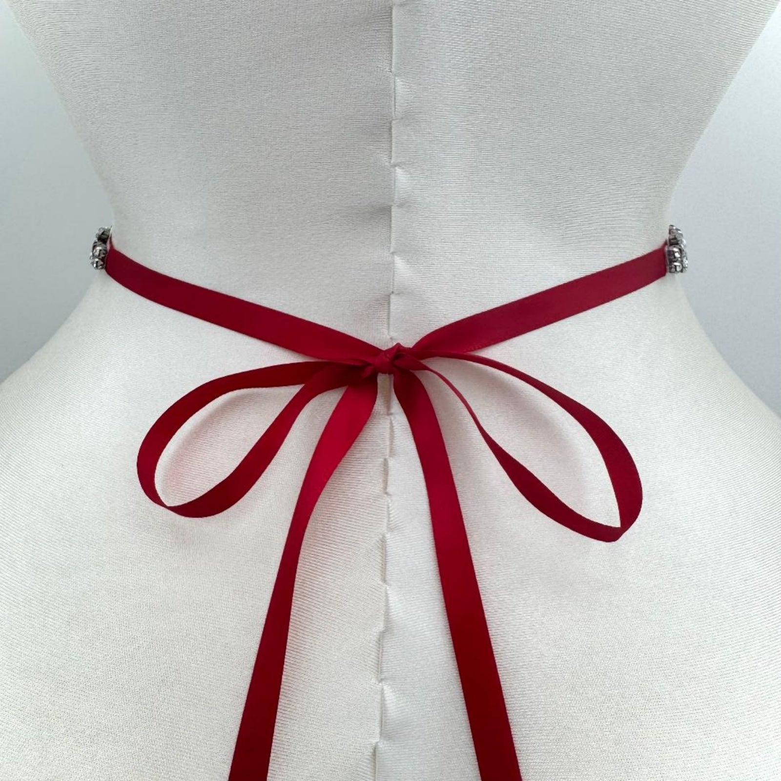 BS09R wine rhinestone pearl belt