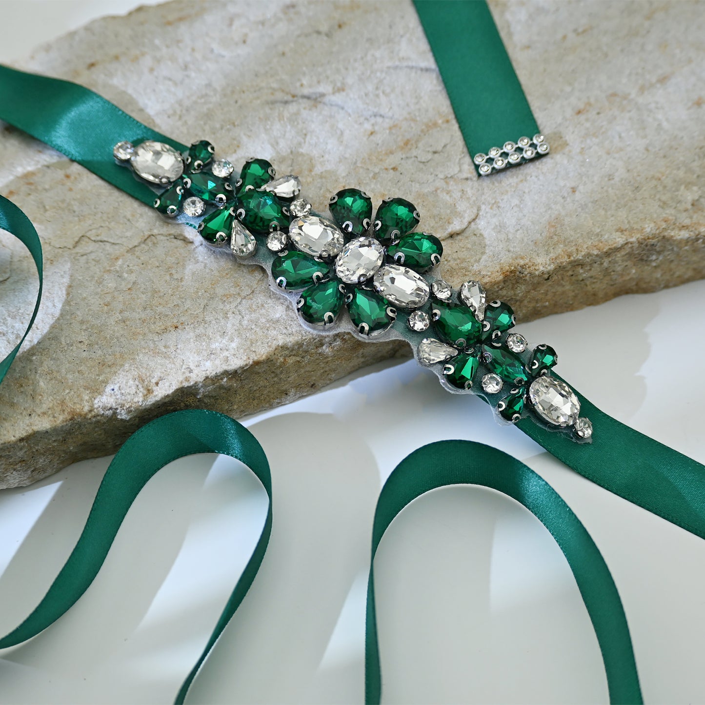 Bridella BS45KL Green Rhinestone Belt