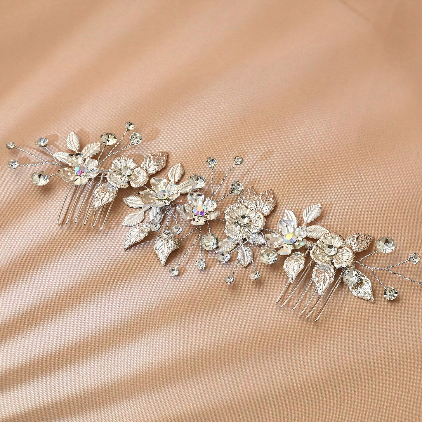 Bridella BHP523-S Silver Rhinestone & Pearl Tiara