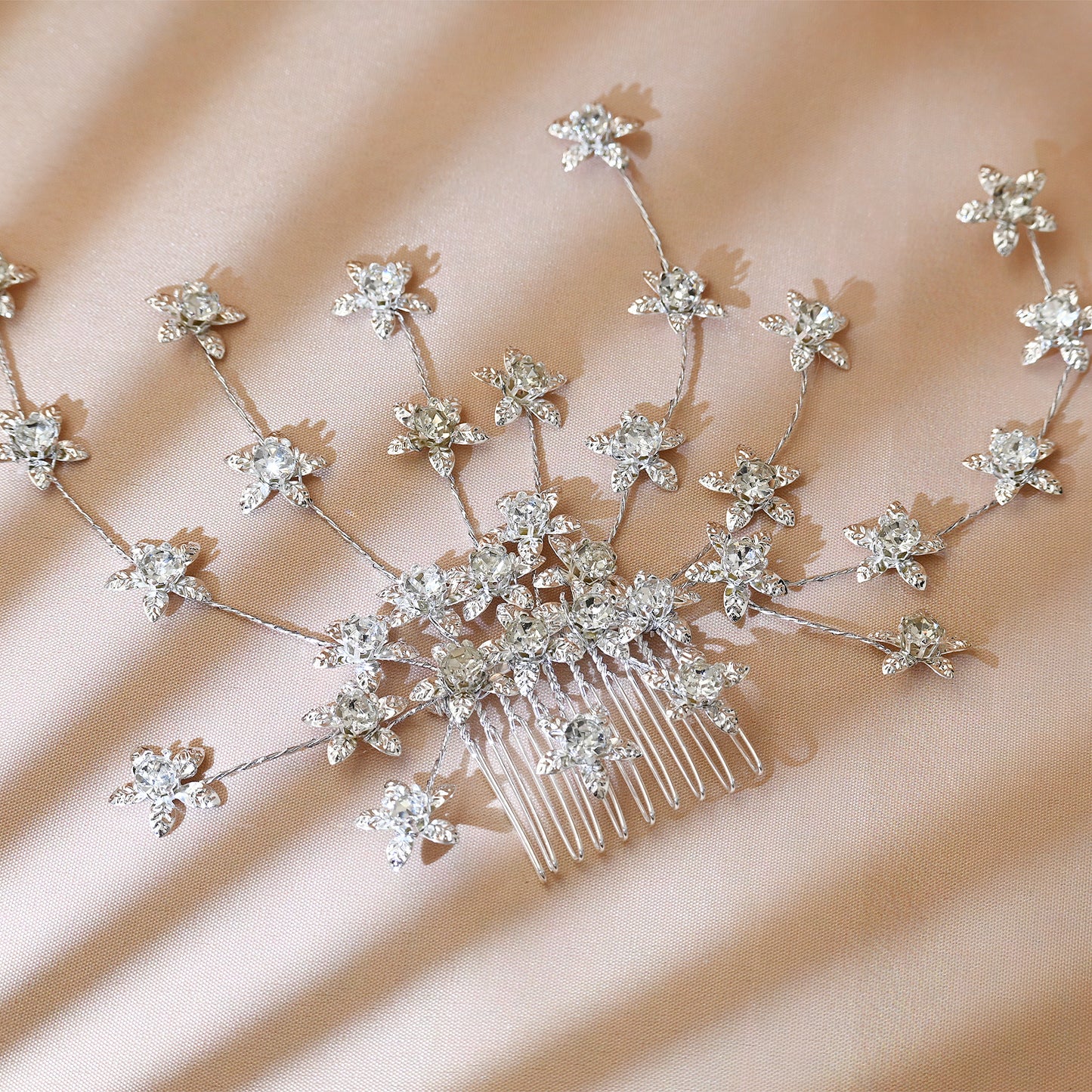 Bridella BHP502-S Silver Rhinestone Hair Comb