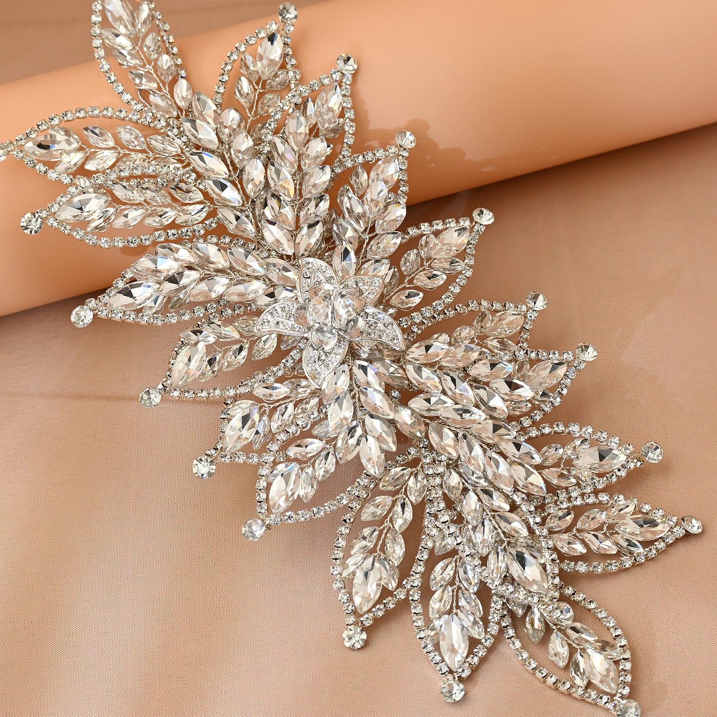 Silver Rhinestone Wedding Tiara for Bride - Bridella BHP413-S