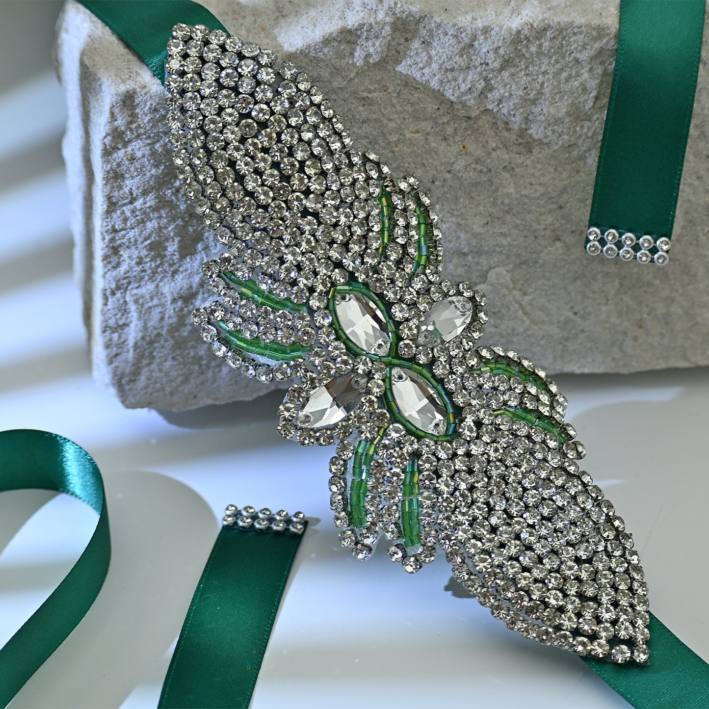 Bridella BS152KL Emerald Rhinestone Belt