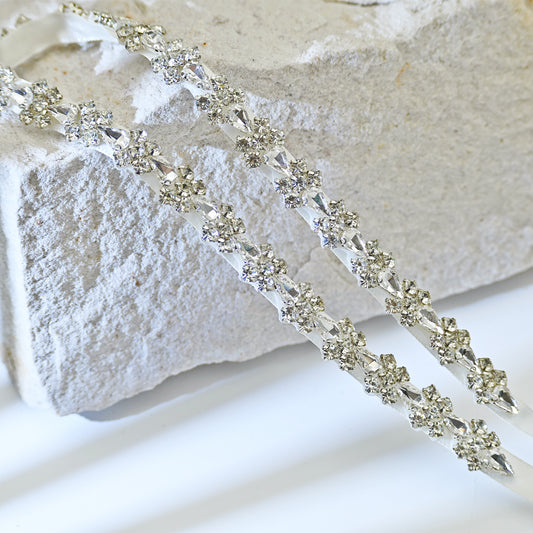 Silver Rhinestone Bridal Sash Wedding Dress Belt – Bridella BS129