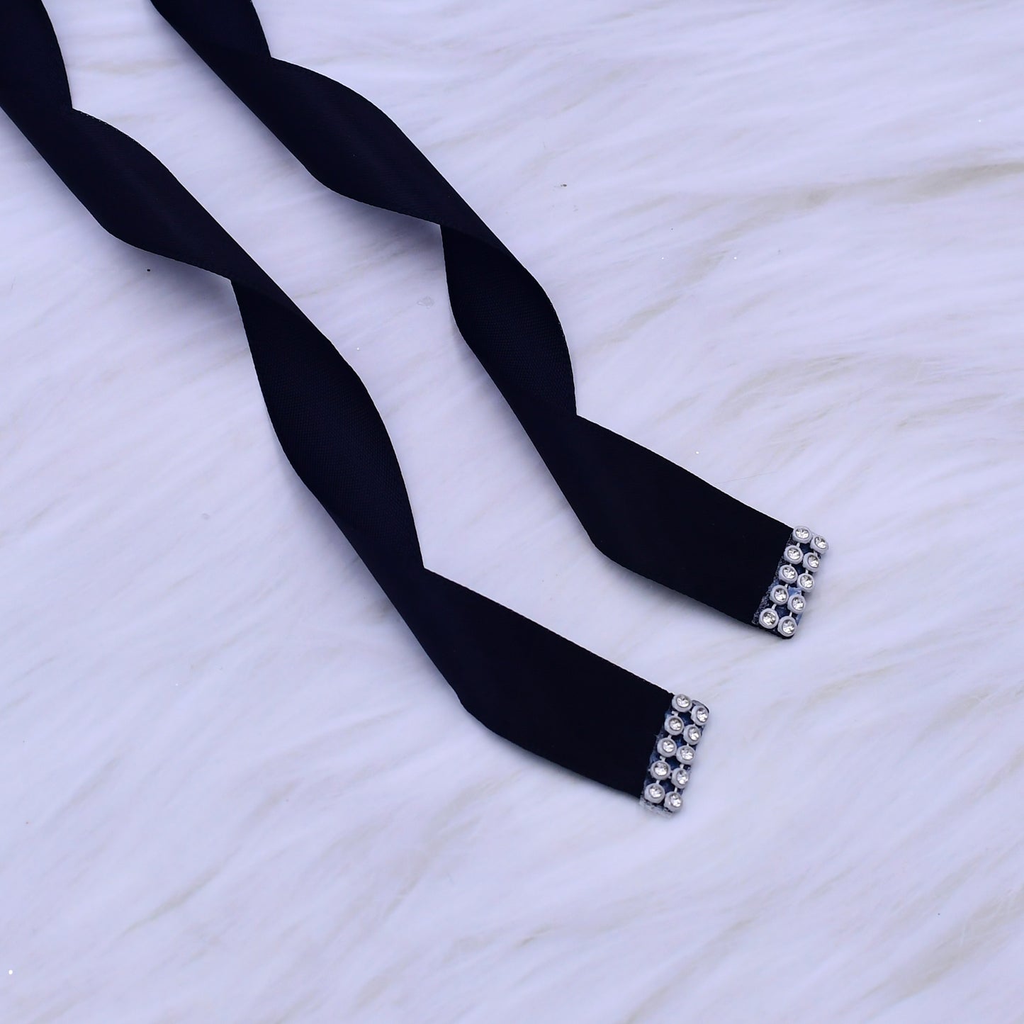 BRIDELLA  BS02 Silver Glass Diamond Wedding Belt  Dress Accessories