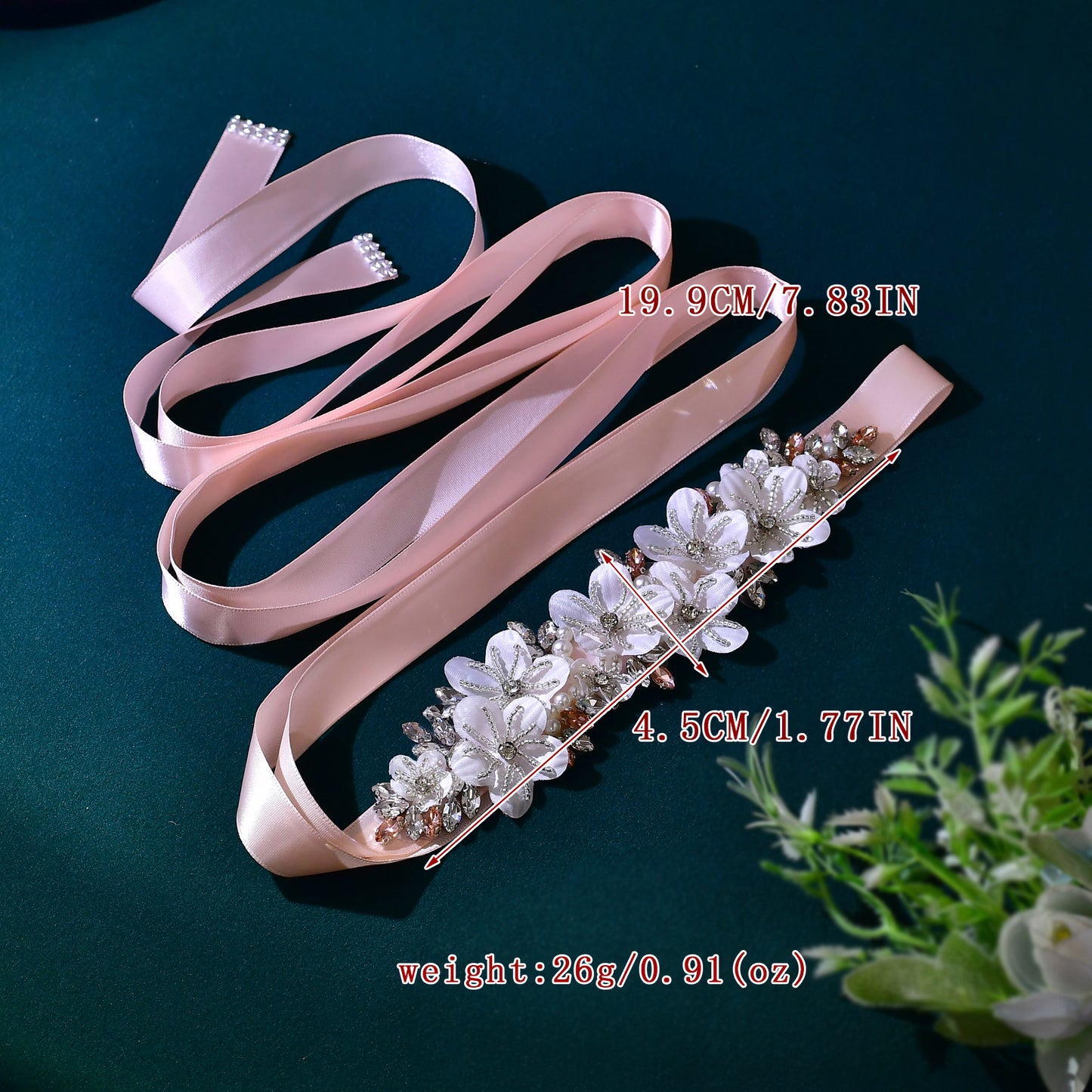BRIDELLA BS64 Bridesmaid Dress Belt Fresh Flower Elegant Retro Fan Belt Decoration Suitable For Pai