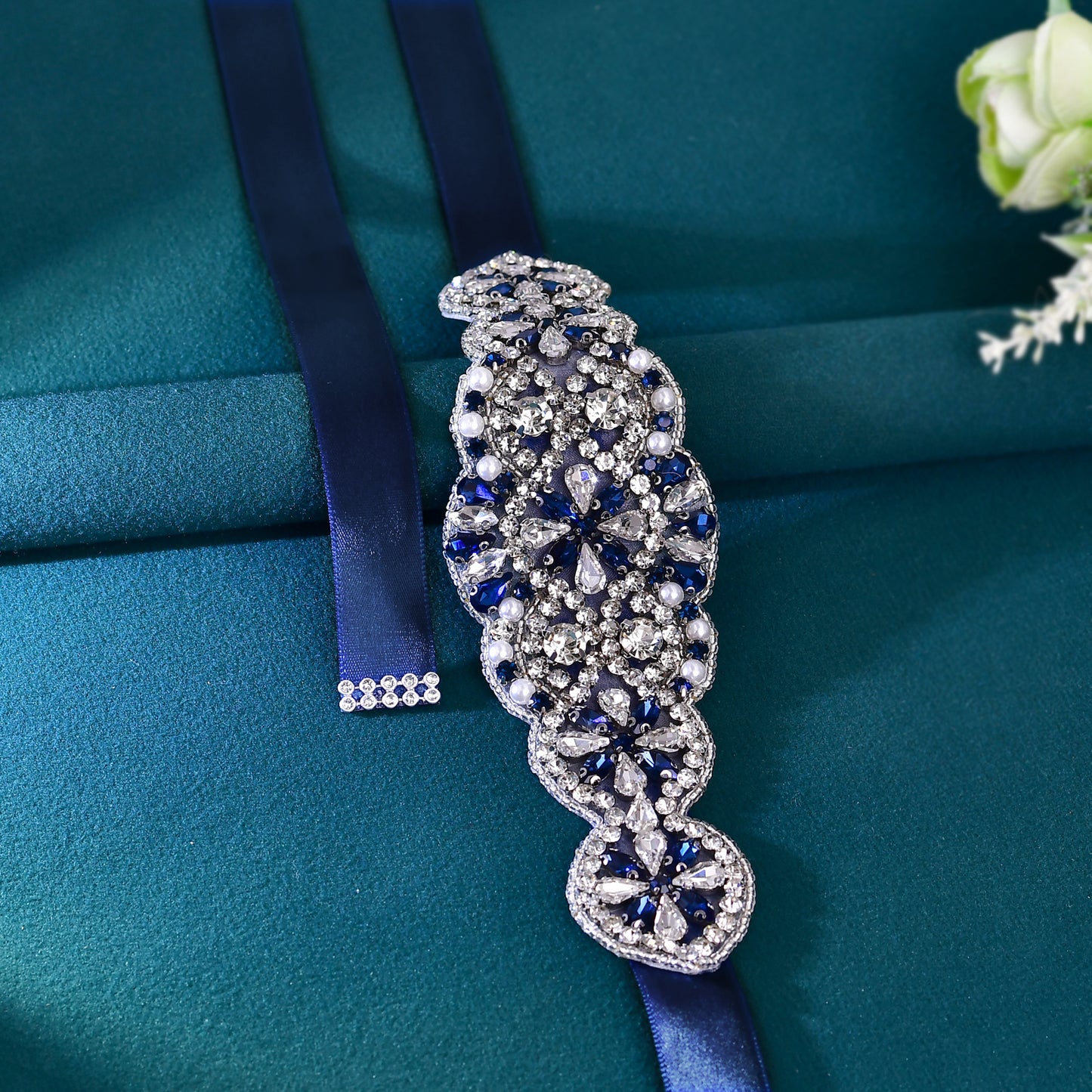 BRIDELLA BS94ML Wedding Belts Popular Navy Blue Womens Dress Belts