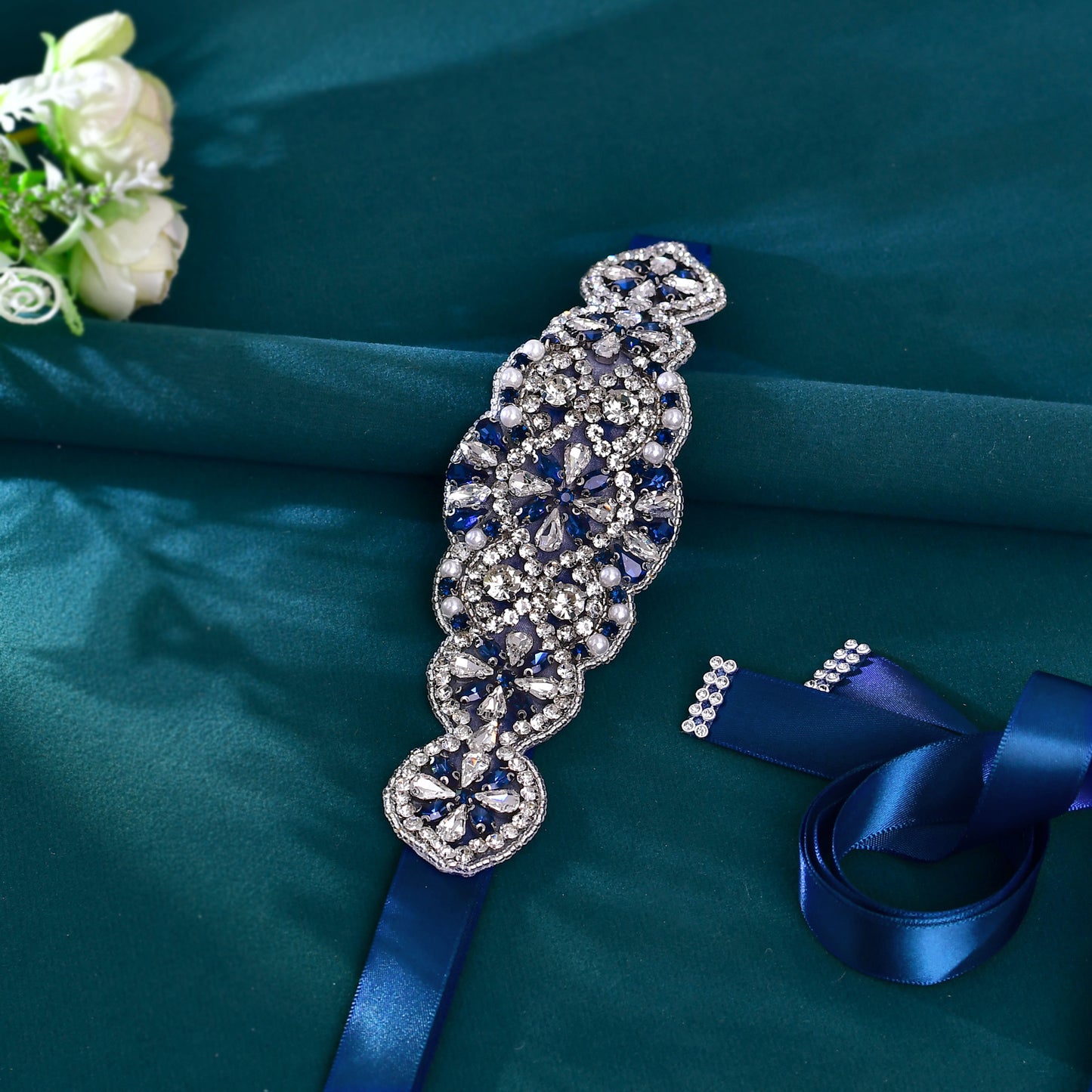 BRIDELLA BS94ML Wedding Belts Popular Navy Blue Womens Dress Belts