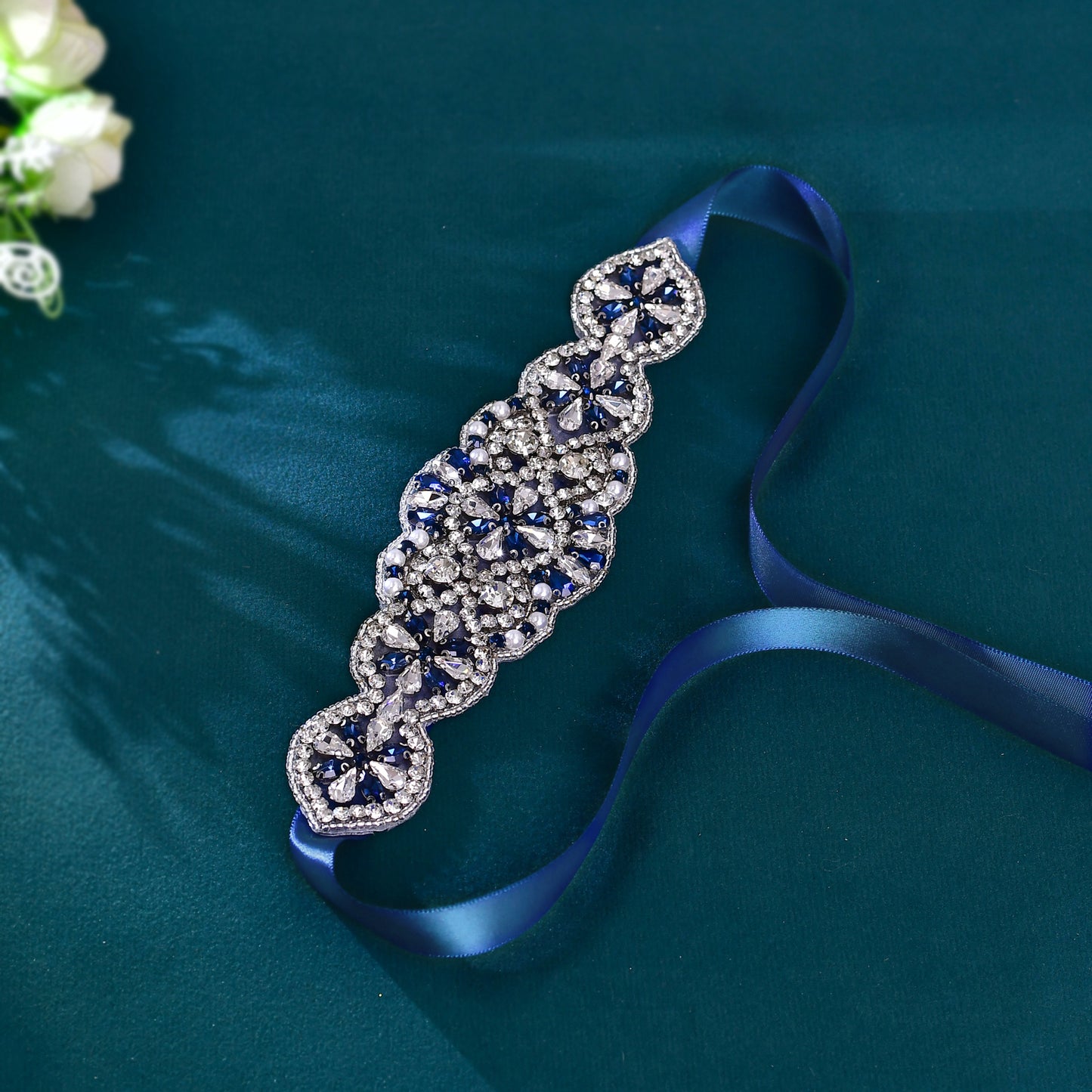 BRIDELLA BS94ML Wedding Belts Popular Navy Blue Womens Dress Belts