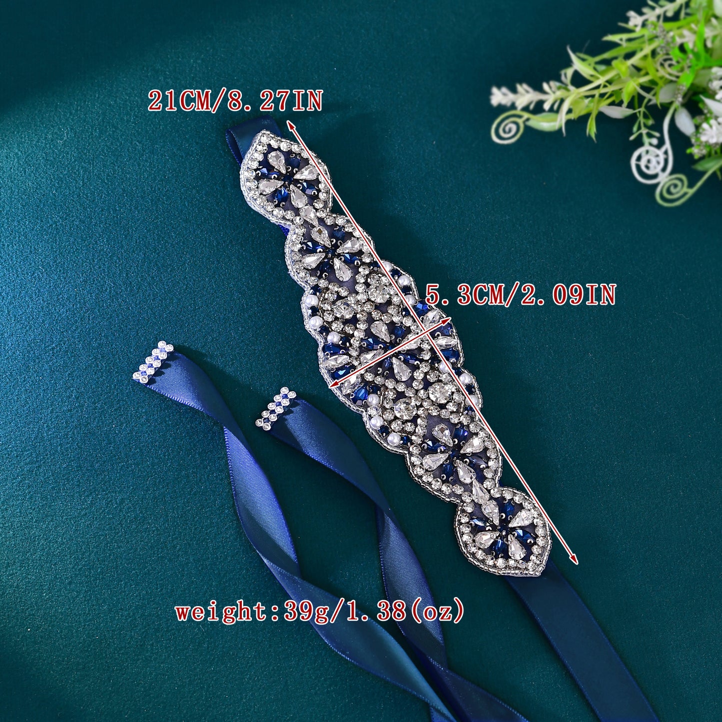 BRIDELLA BS94ML Wedding Belts Popular Navy Blue Womens Dress Belts