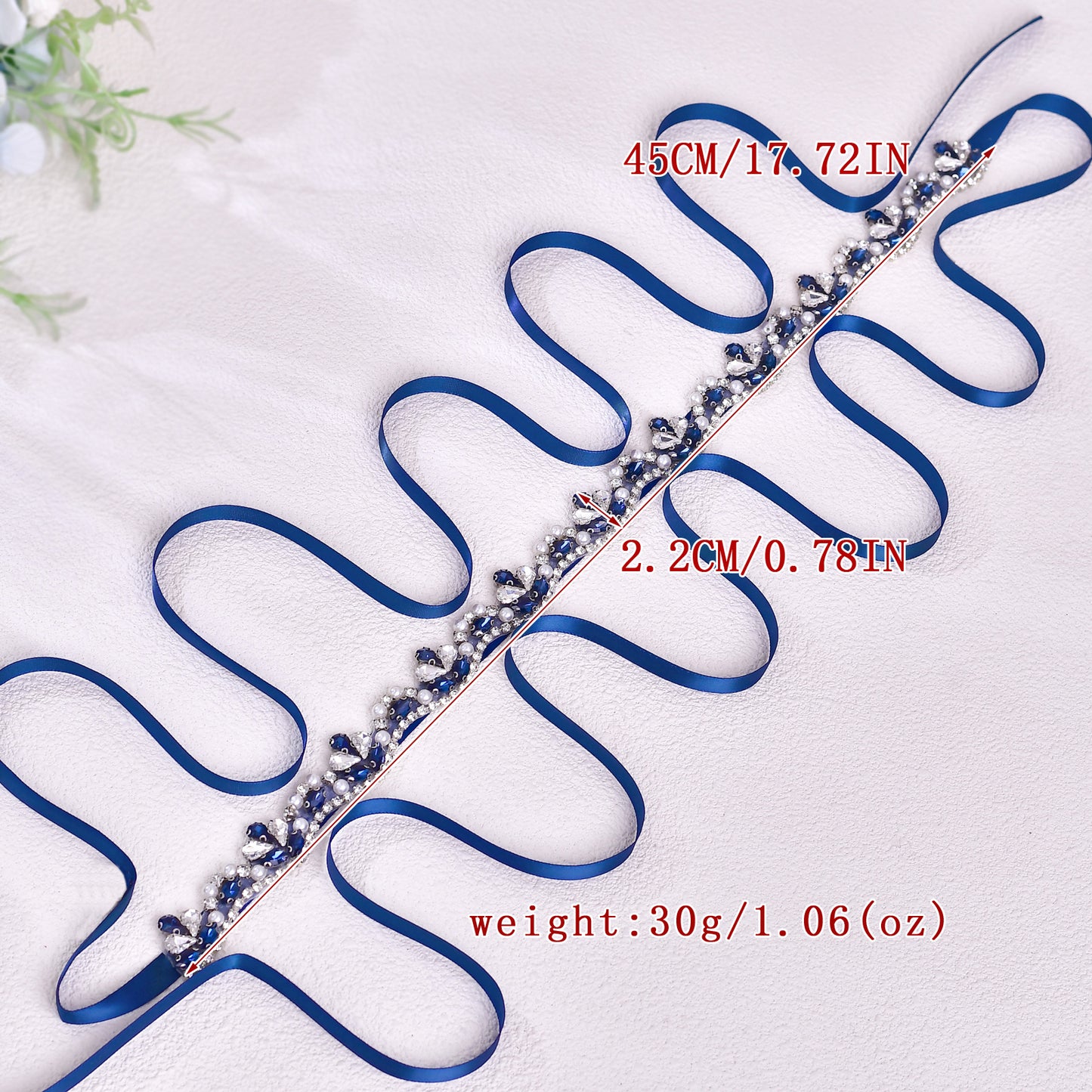 BRIDELLA BS421ML Womens Accessories Navy Blue Dress Wedding Belt