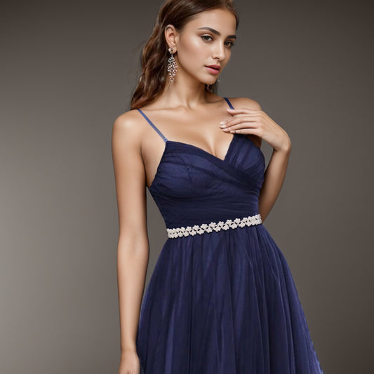 BRIDELLA BS147 Womens Party Dress Belts Elegant Pearl Womens Belts Organza Ties