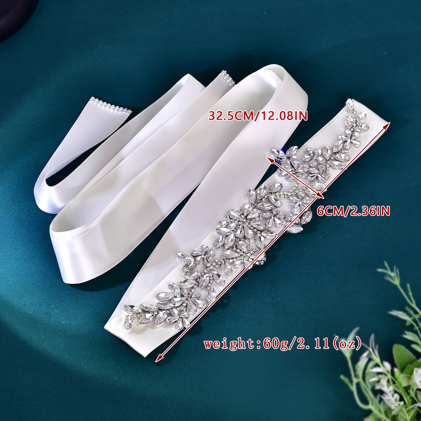 BRIDELLA BS283 Exquisite Silver Diamond Embroidered Wide Belt Womens Wedding Dress Accessories