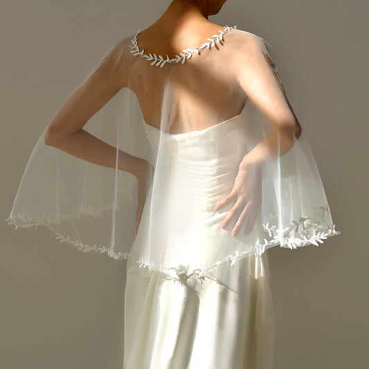 BRIDELLA BMG33 A Leaf Lace Bridal Shawl For Women Short Pullover Top  A Wedding Dress Accessory