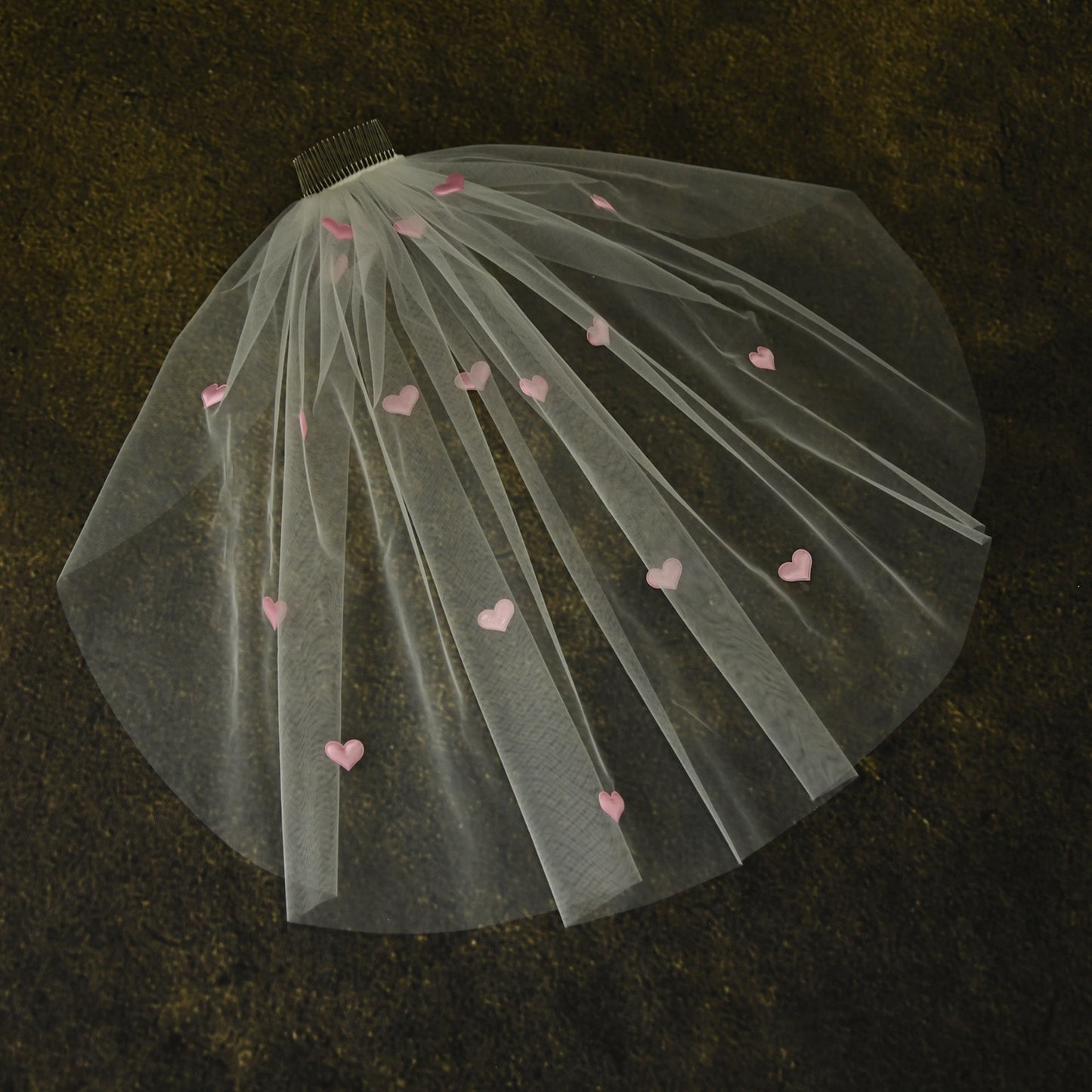 V271-IY0.6 pink mesh veil