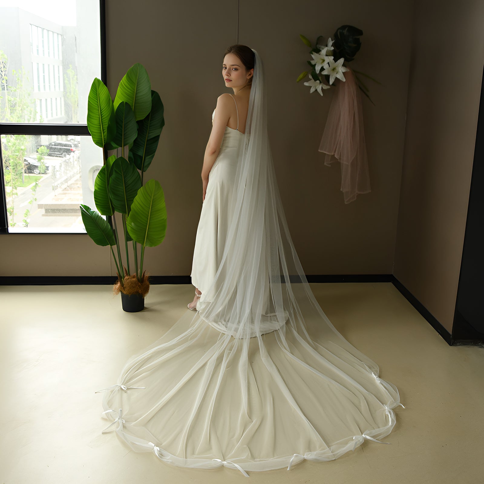 V296-IY2.9 ivory mesh hair comb