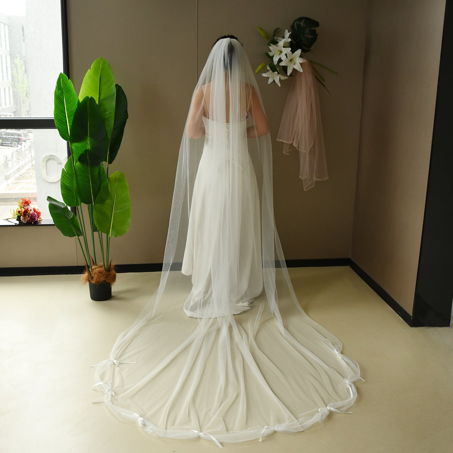 V296-IY2.9 ivory mesh hair comb