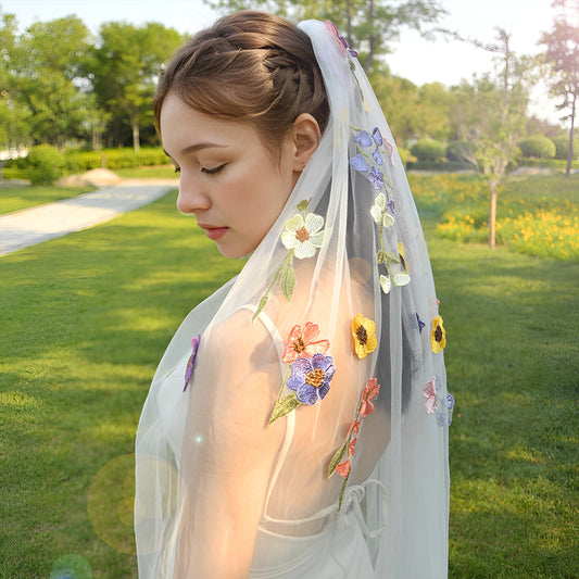 M172-I red lace mesh hair comb