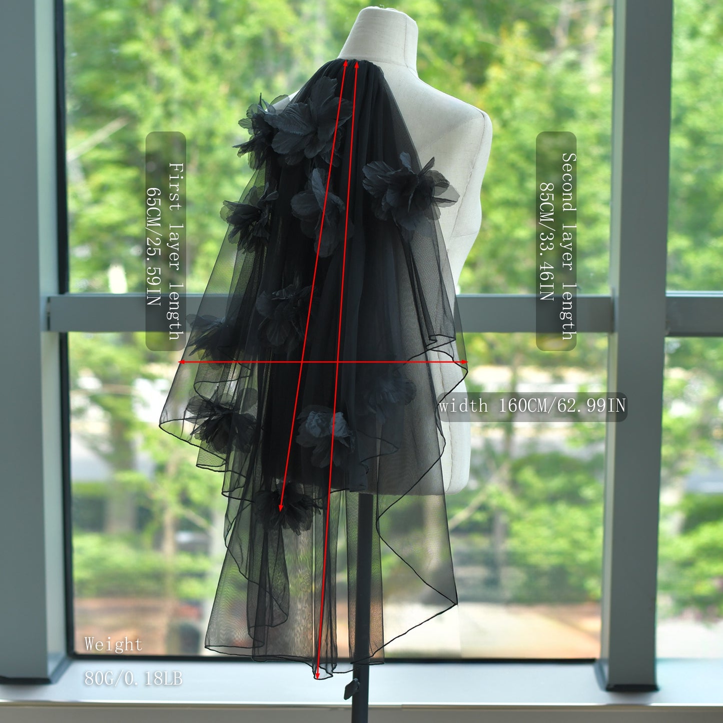 M178 black mesh veil