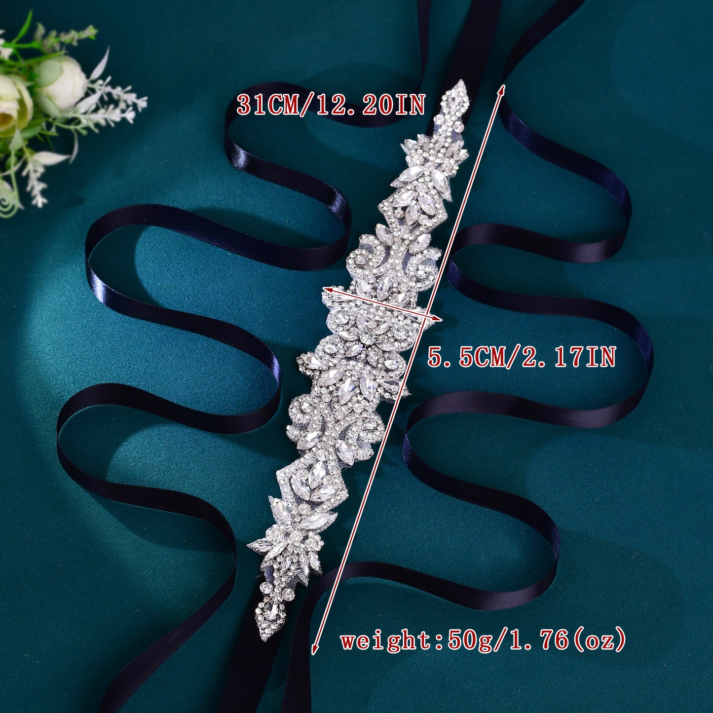 BRIDELLA BS12 Ladies Rhinestone Belt Adjustable Bow To Slim Waist Suitable For Weddings Parties And Daily Wear Plus Size And Regular Size
