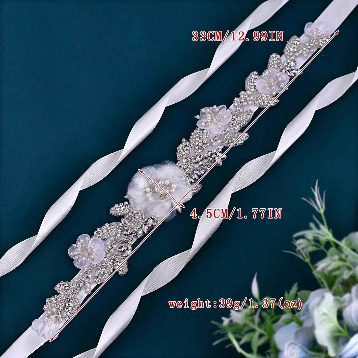 BRIDELLA BS13 Sweet Three Dimensional Flower Design  Dress Waist Waist Fashionable Clothing Embellishment