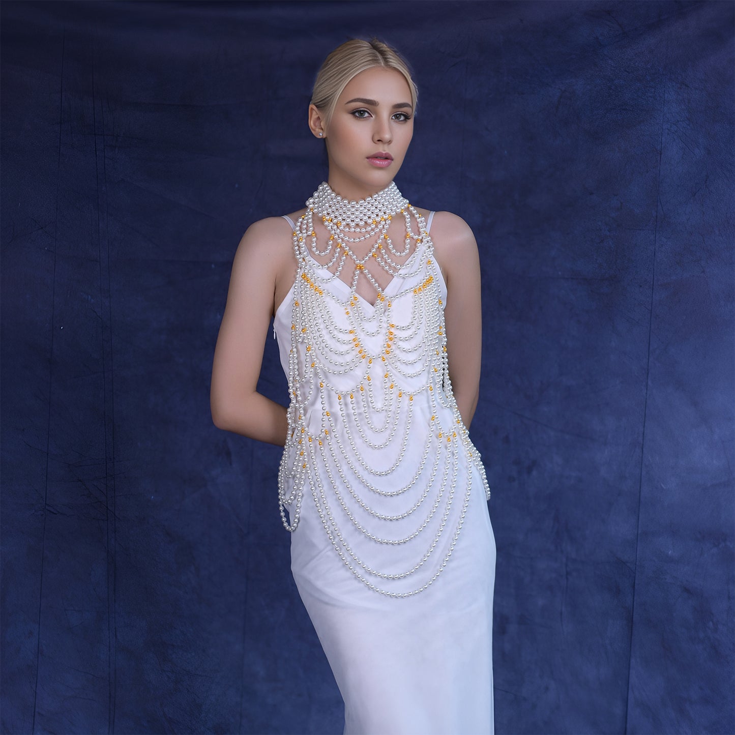 VG100 ivory pearl shawl