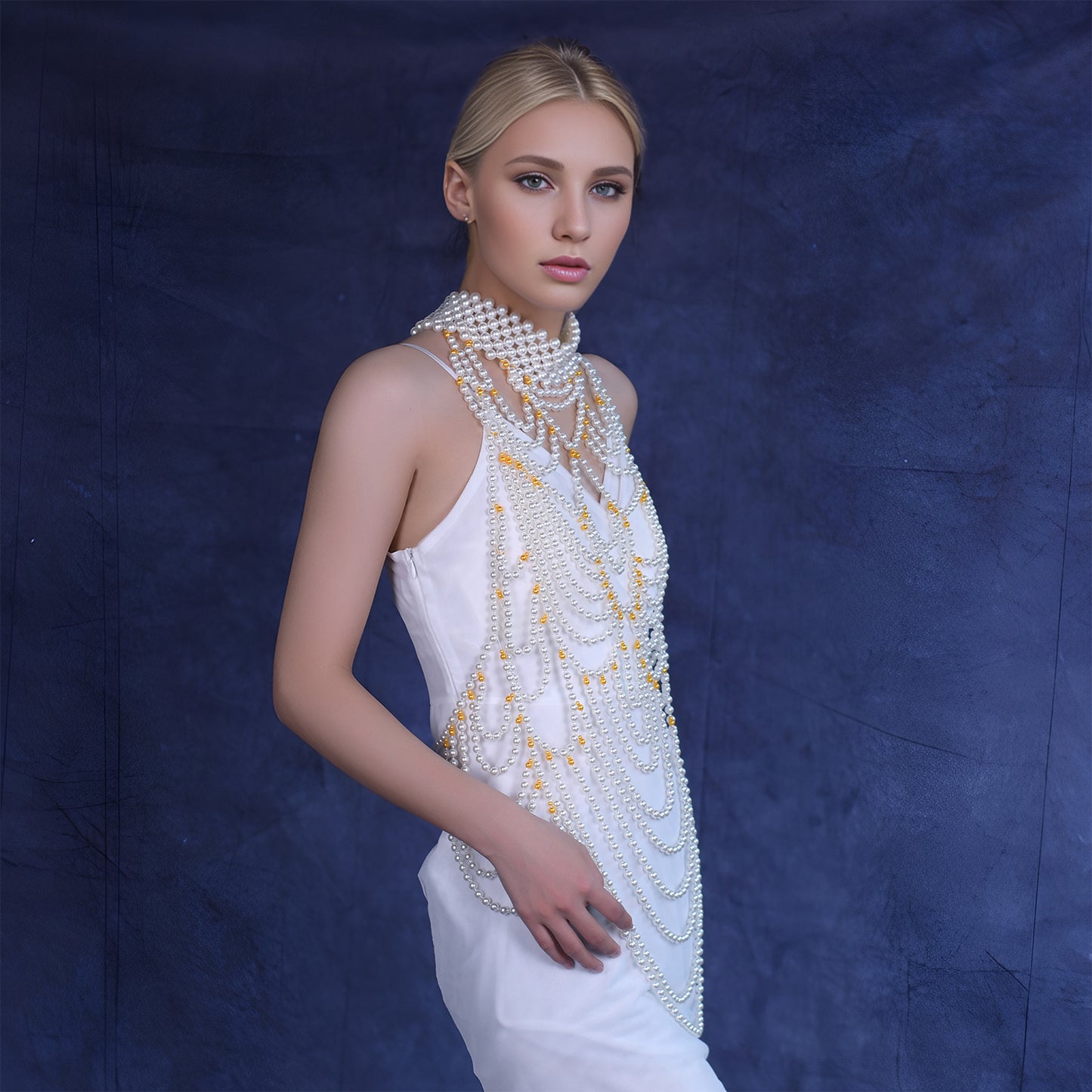 VG100 ivory pearl shawl