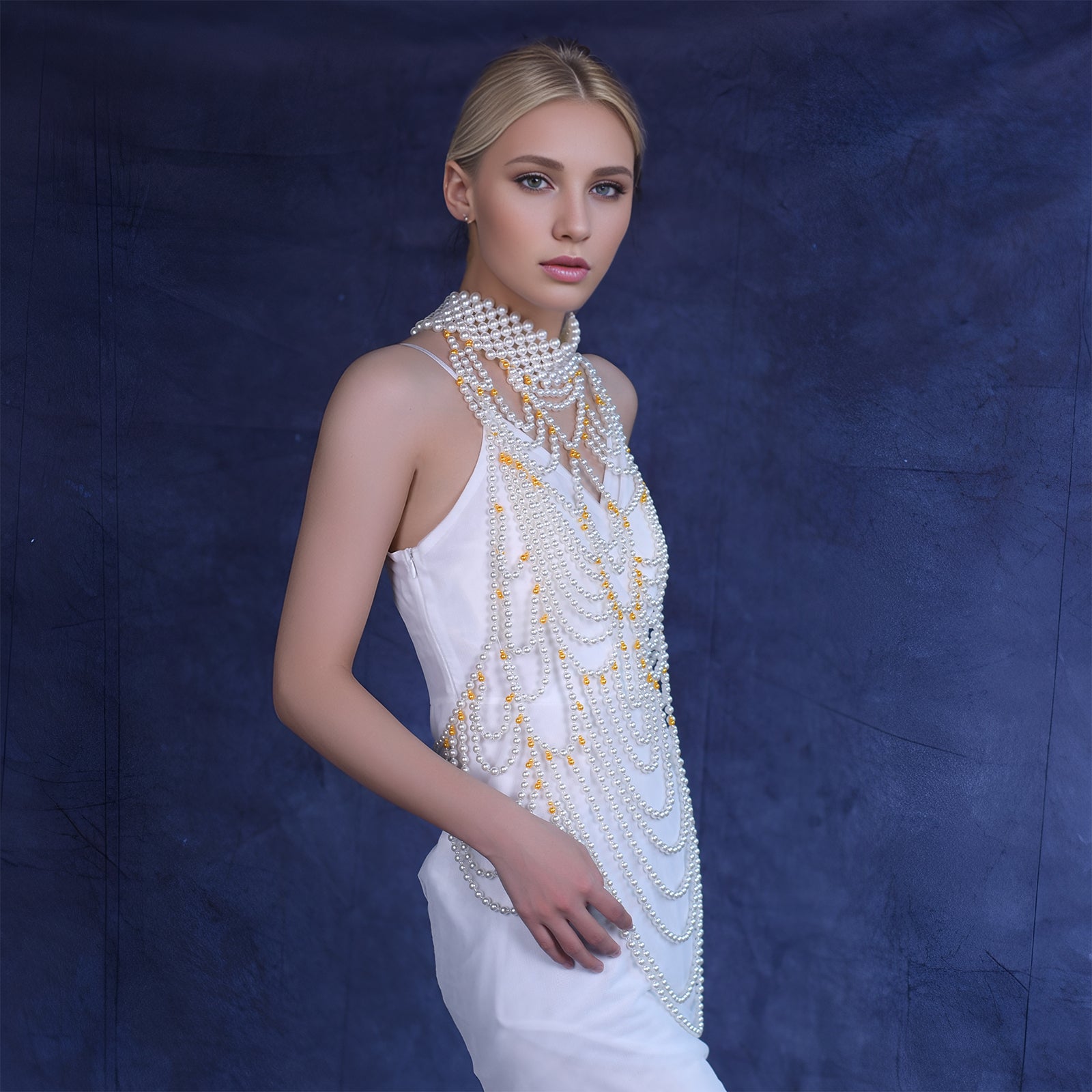 VG100 ivory pearl shawl