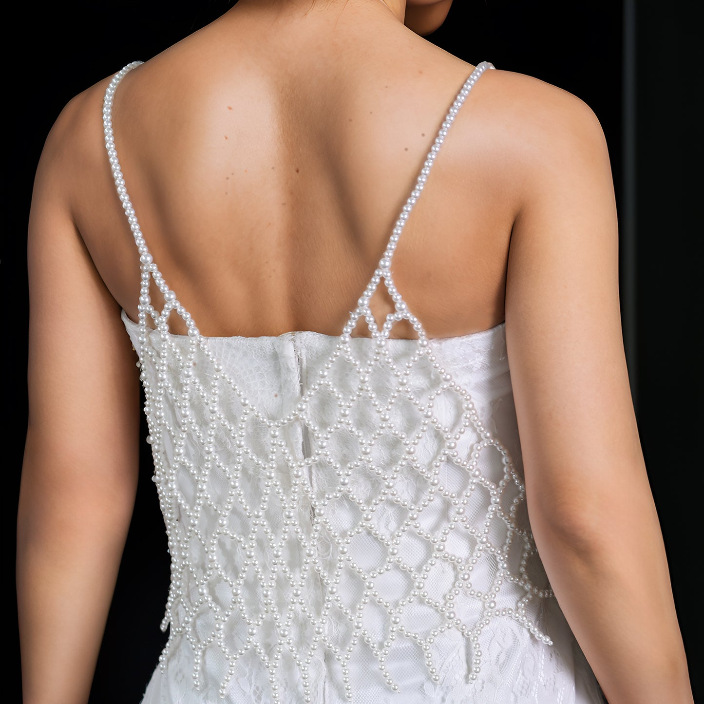 VG101 white pearl shawl