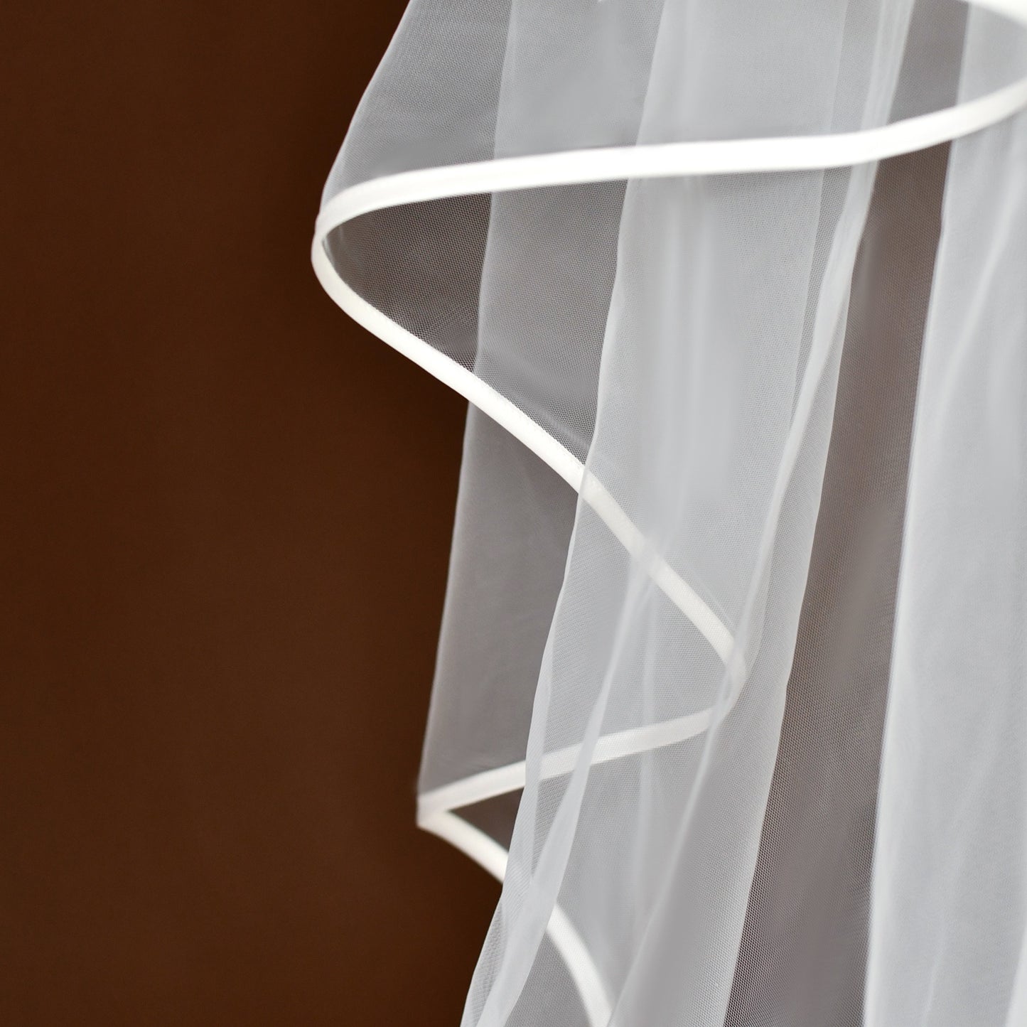 BRIDELLA BV97 1 Piece Double Satin Hem Bridal Veil Suitable For Wedding Ceremony Face Covering Wedding Photography Accessories With Hair Comb