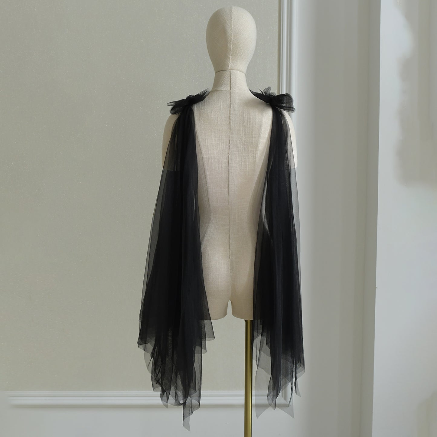 MG59-B black pearl mesh shawl
