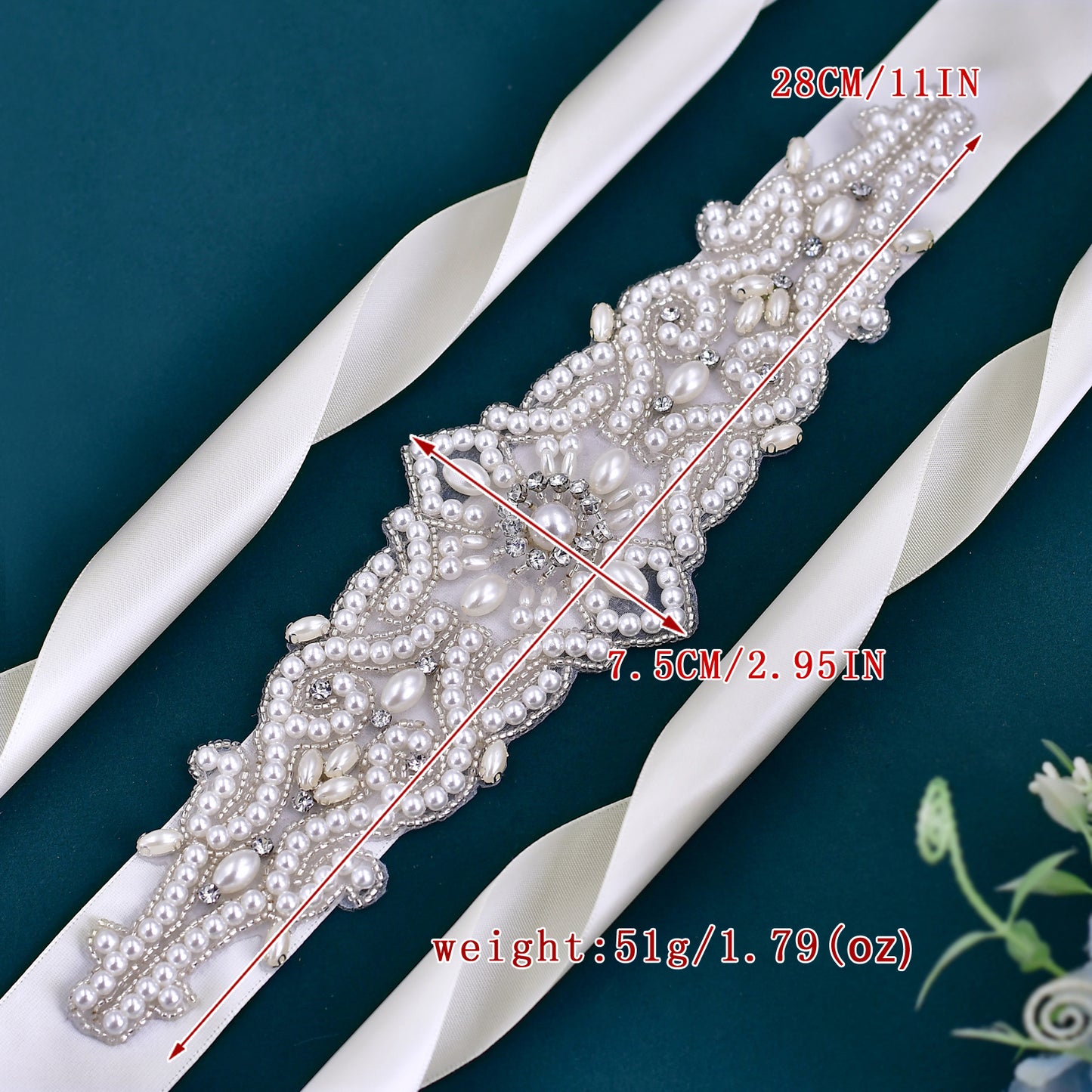 BRIDELLA BS26A Bridal Belt Elegant Womens Dress Accessories Suitable for Wedding