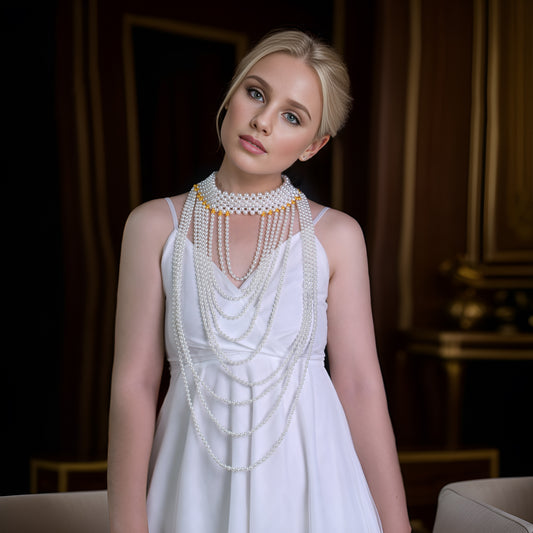 VG102 white pearl shawl