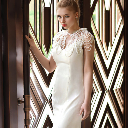 VG38 white pearl shawl