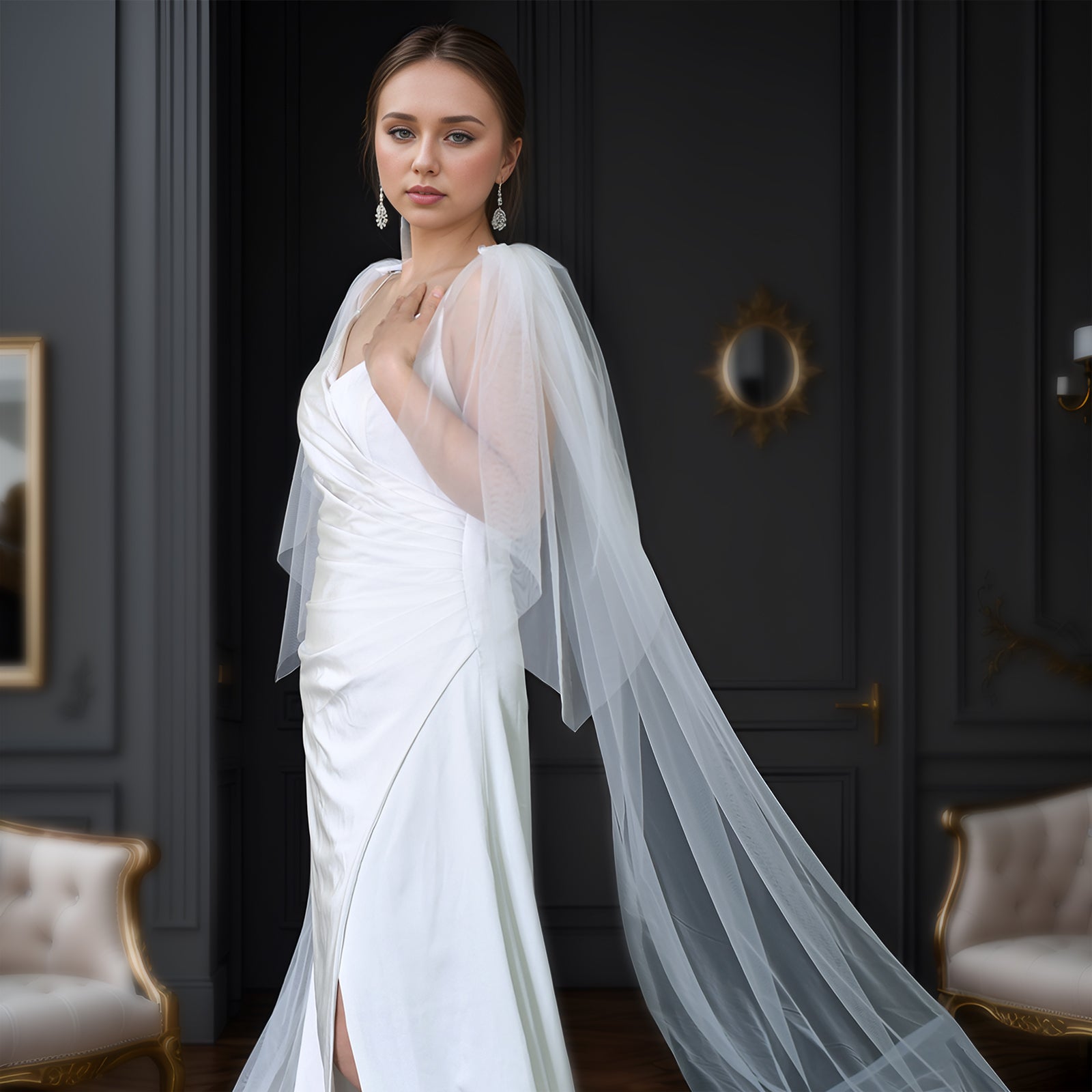 VG111-I ivory mesh shawl