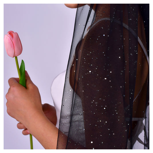 M118 black mesh sequins hair comb