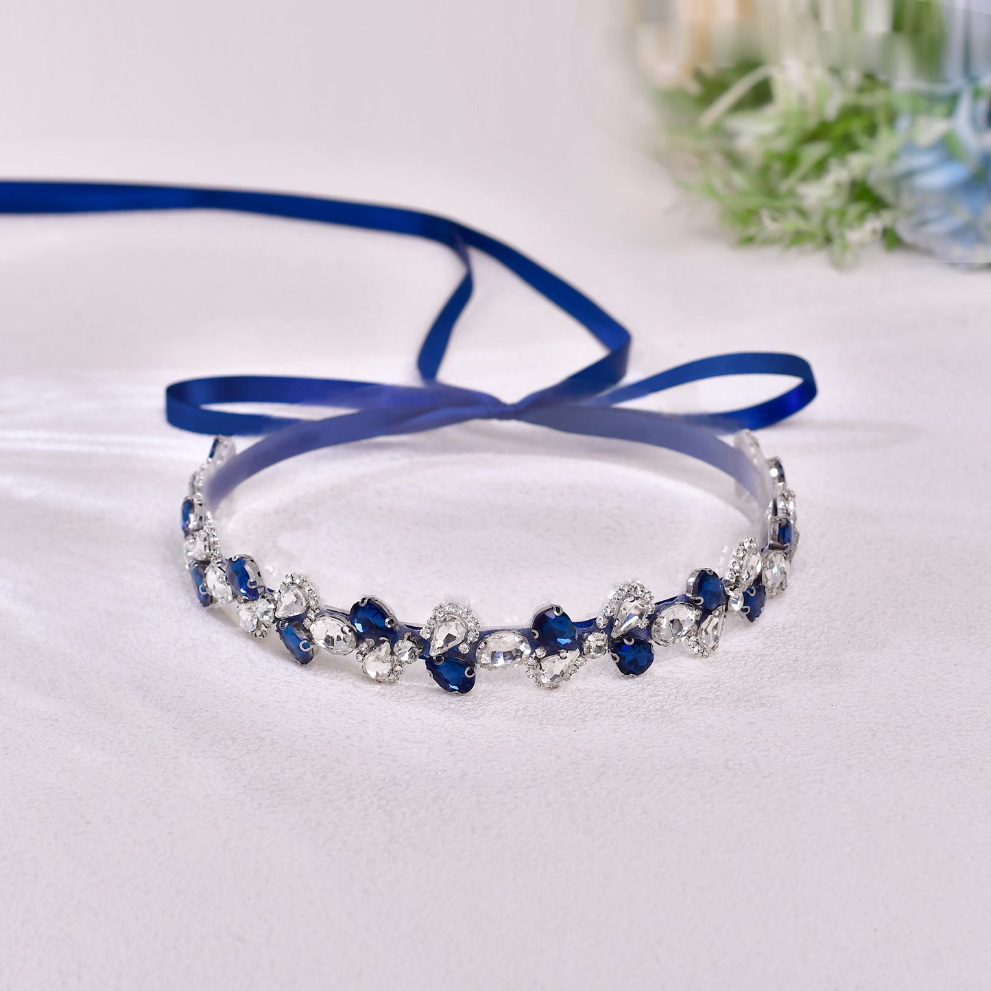 BS212ML-Navy Blue navy rhinestone belt