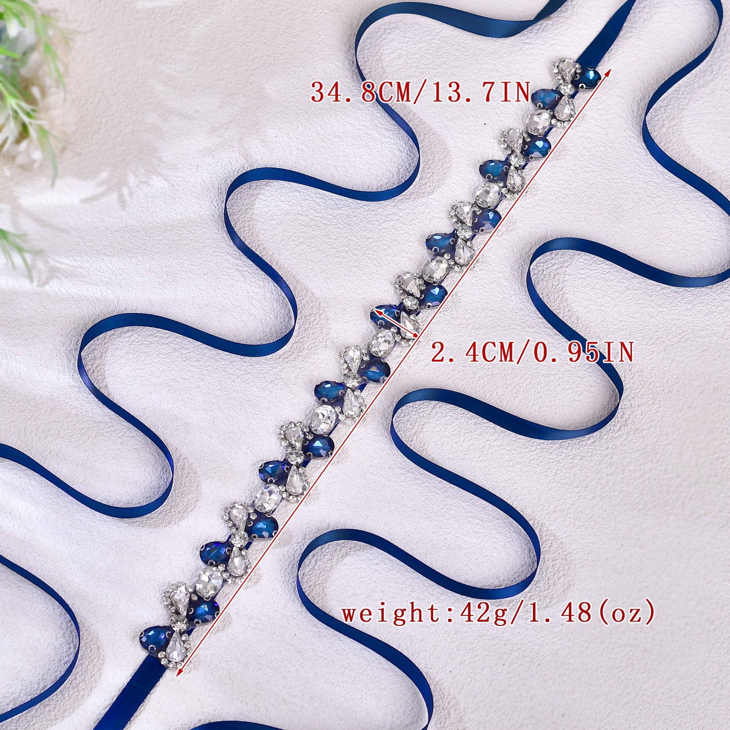 BS212ML-Navy Blue navy rhinestone belt