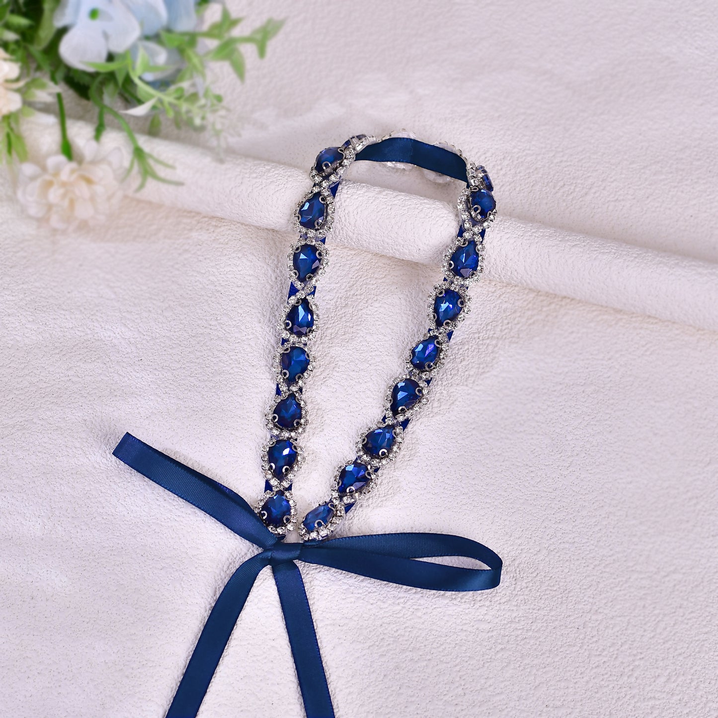 BS190ML-Navy Blue blue rhinestone belt