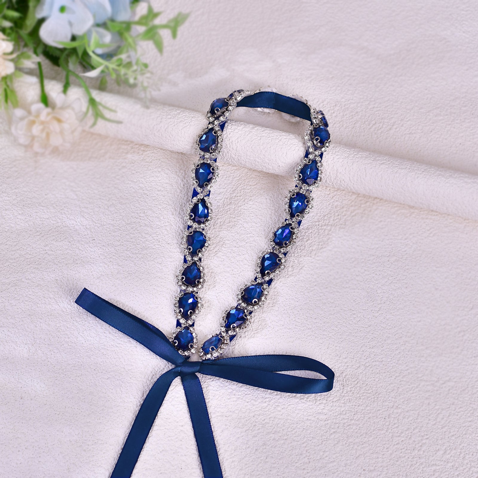 BS190ML-Navy Blue blue rhinestone belt