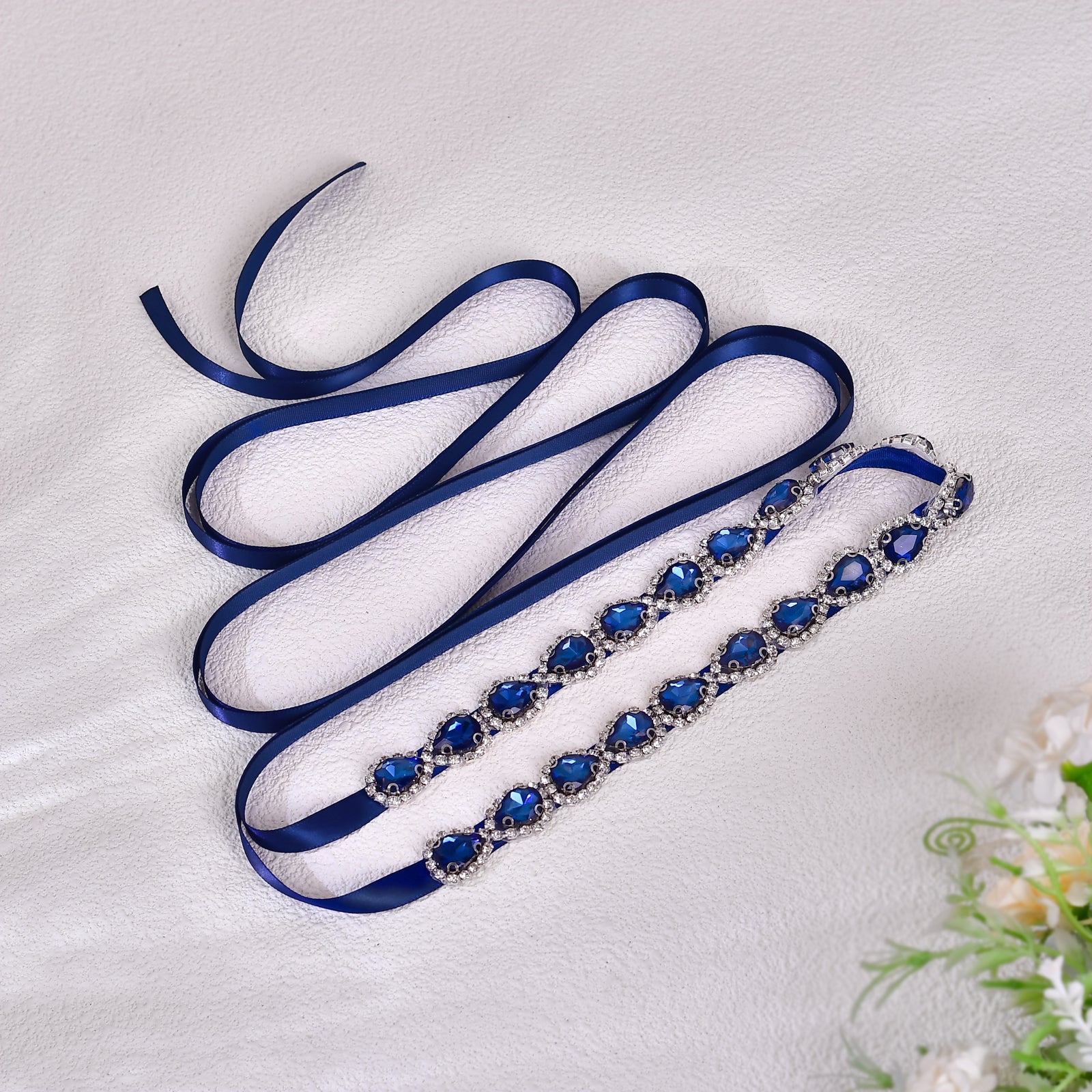 BS190ML-Navy Blue blue rhinestone belt