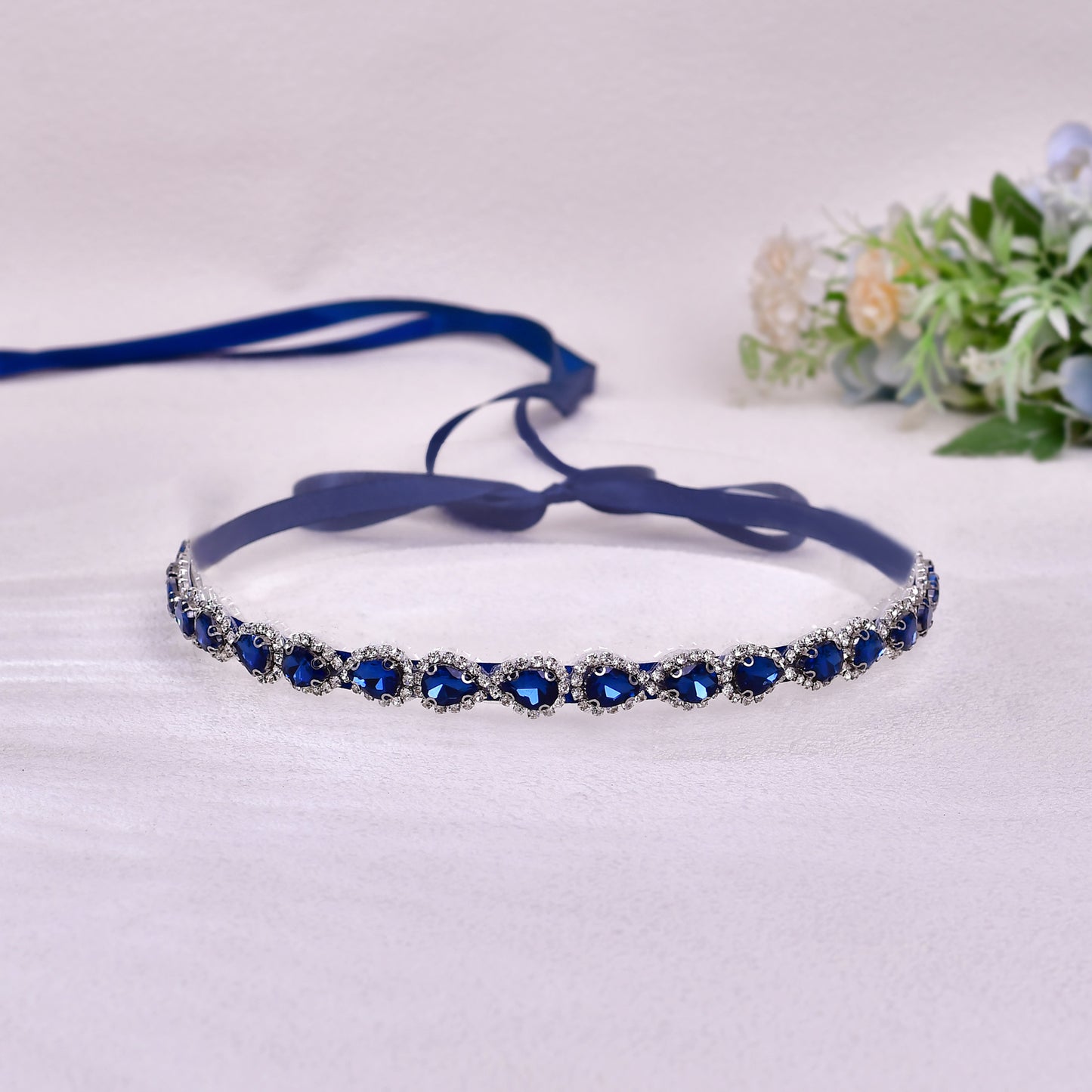 BS190ML-Navy Blue blue rhinestone belt