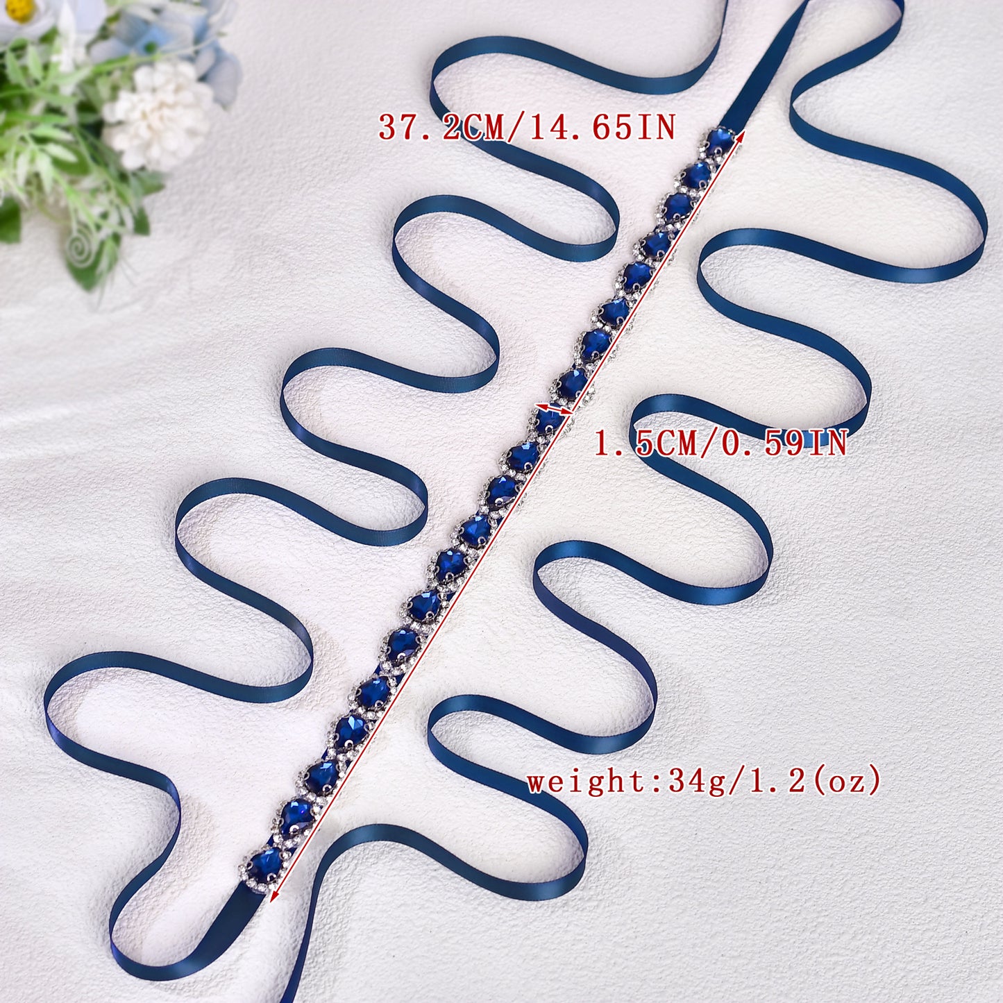 BS190ML-Navy Blue blue rhinestone belt