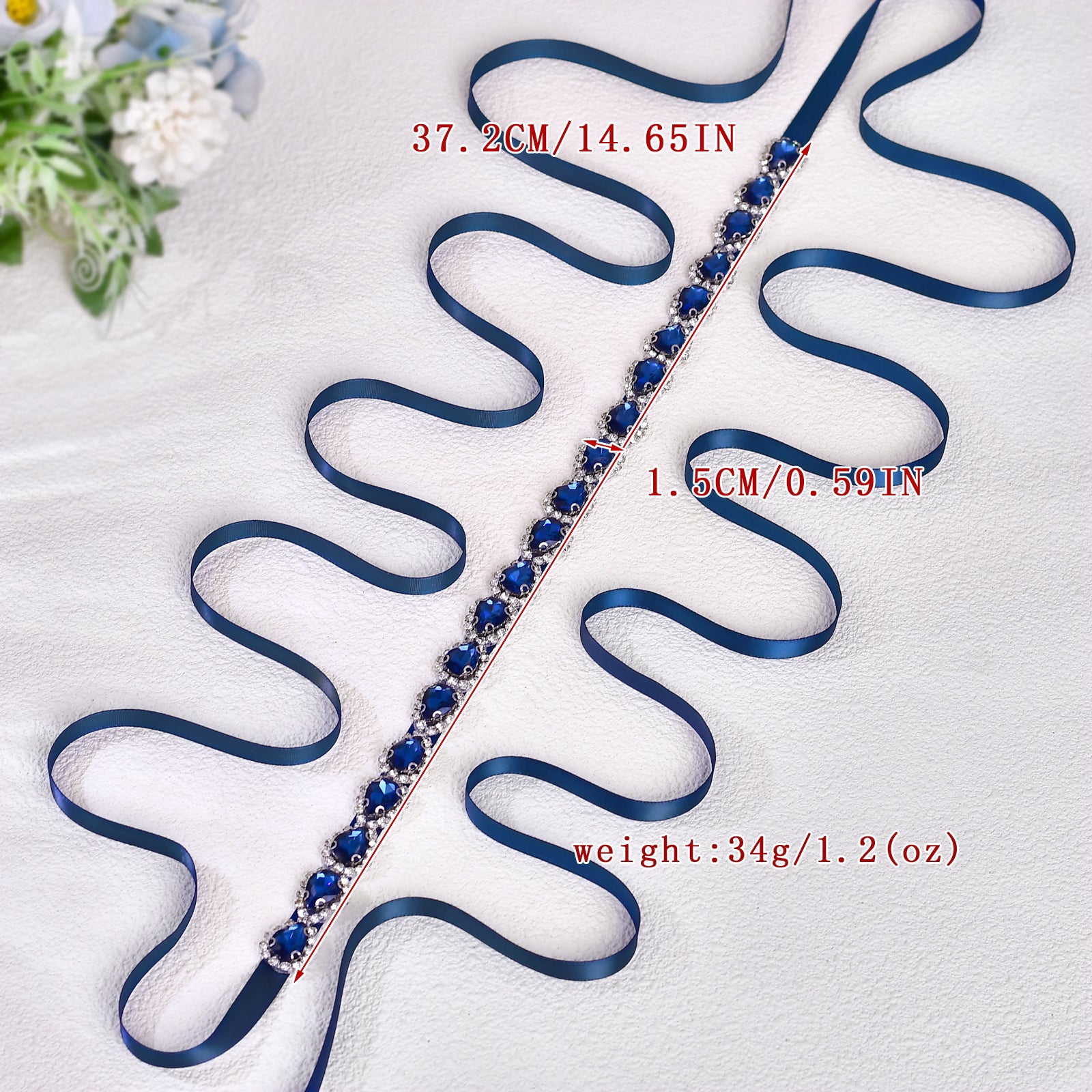 BS190ML-Navy Blue blue rhinestone belt