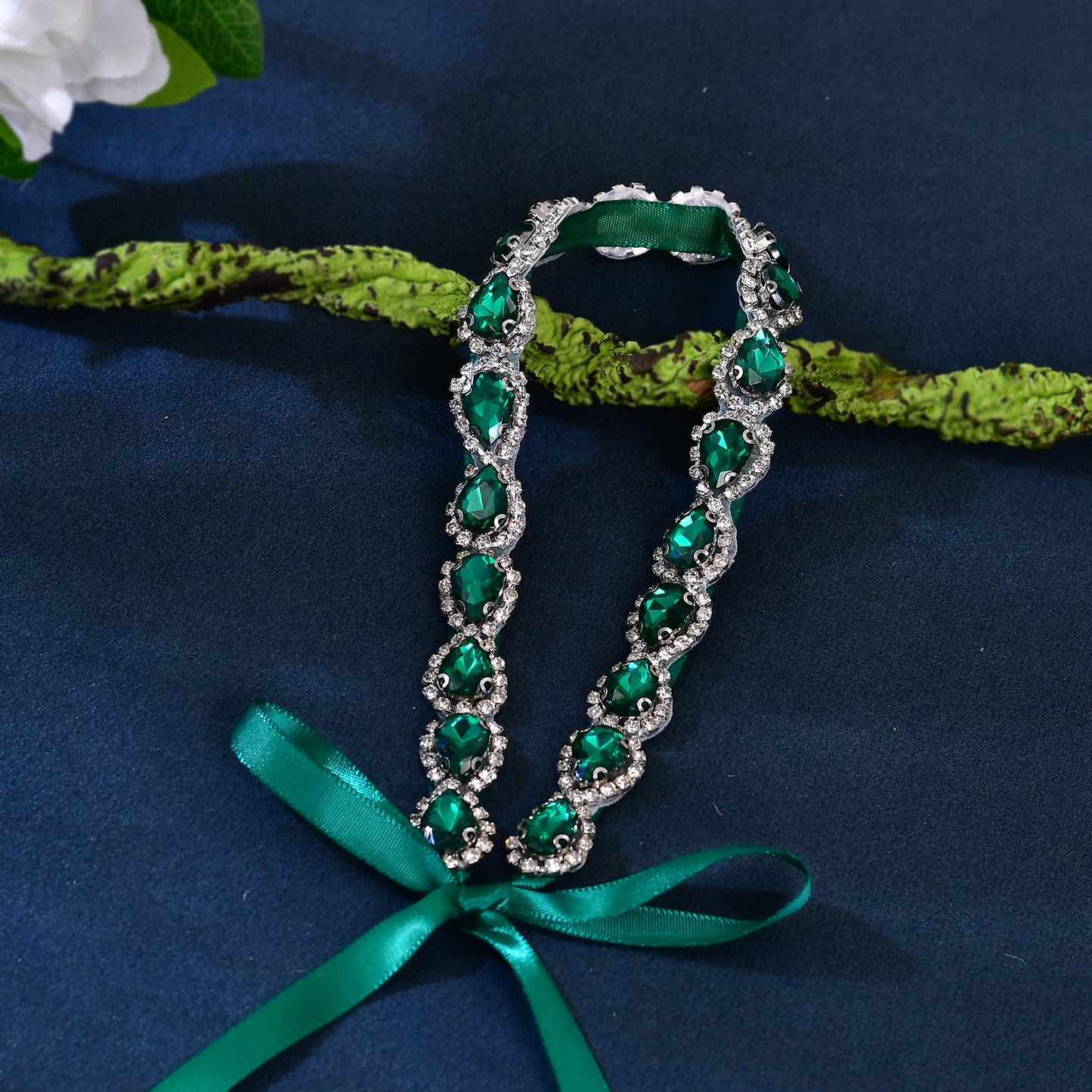 BS190KL-Green green rhinestone belt