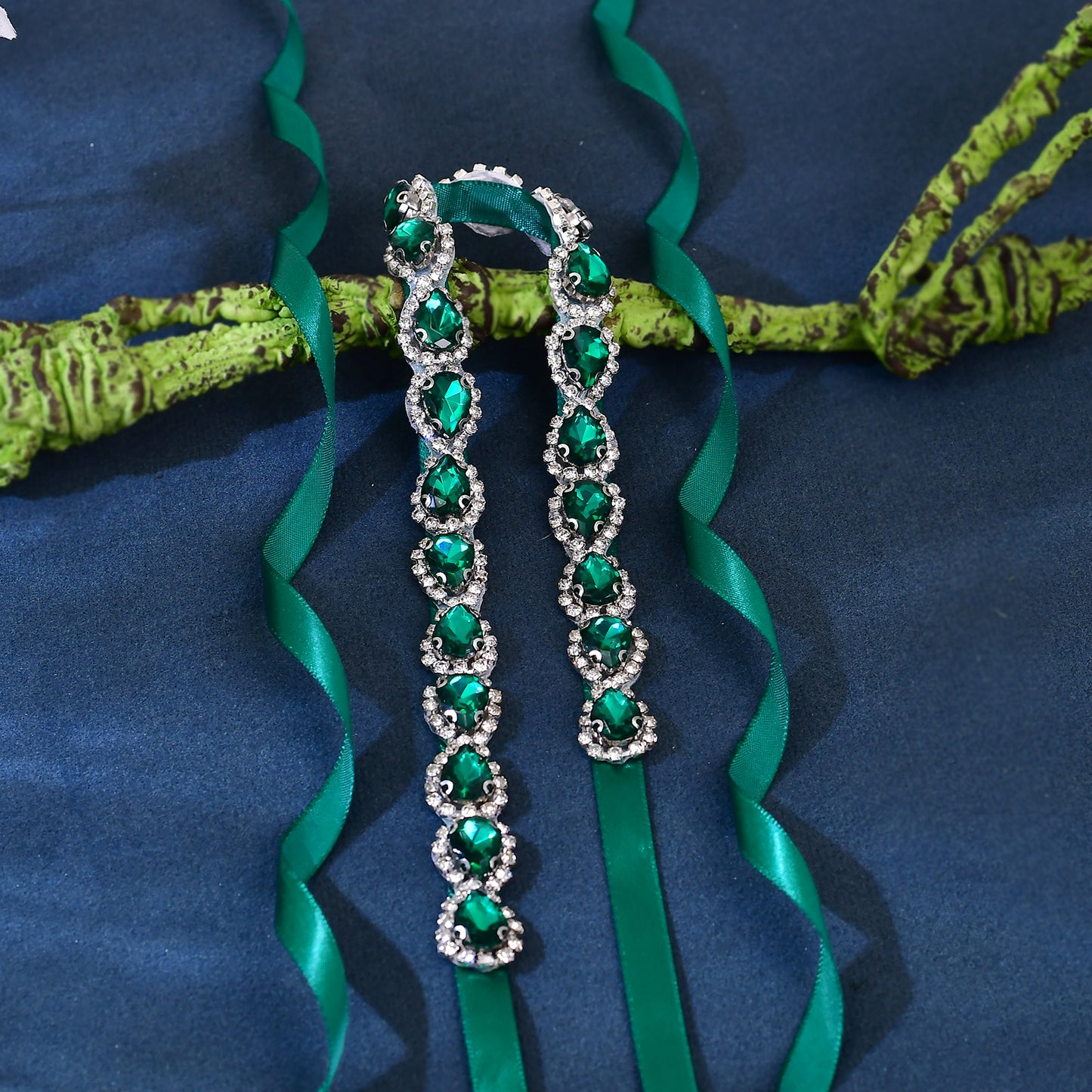 BS190KL-Green green rhinestone belt