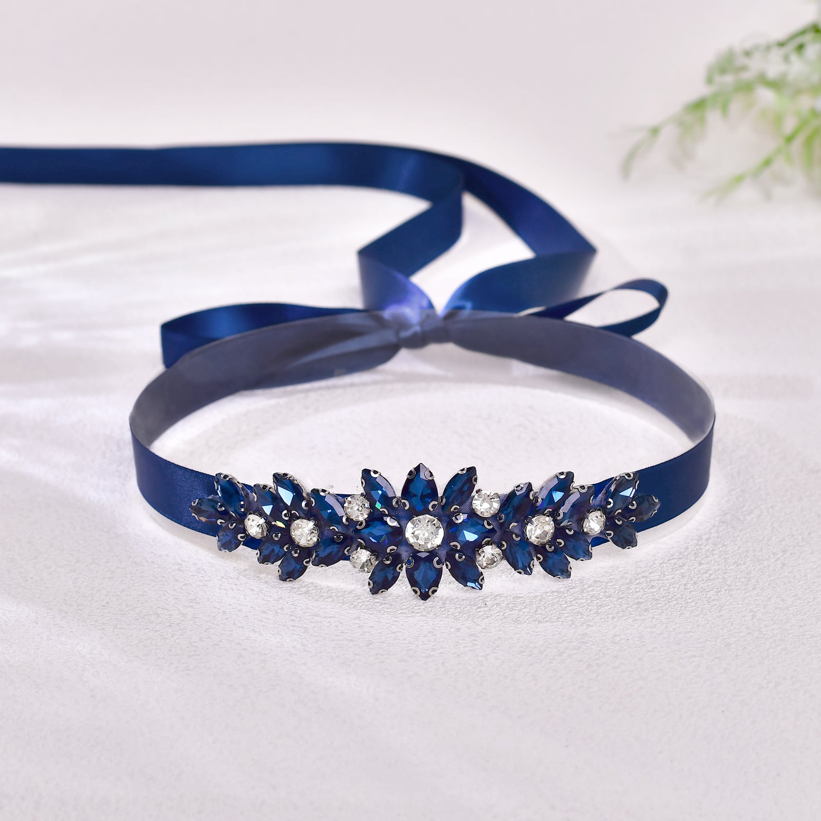 BS243ML-Navy Blue blue rhinestone belt
