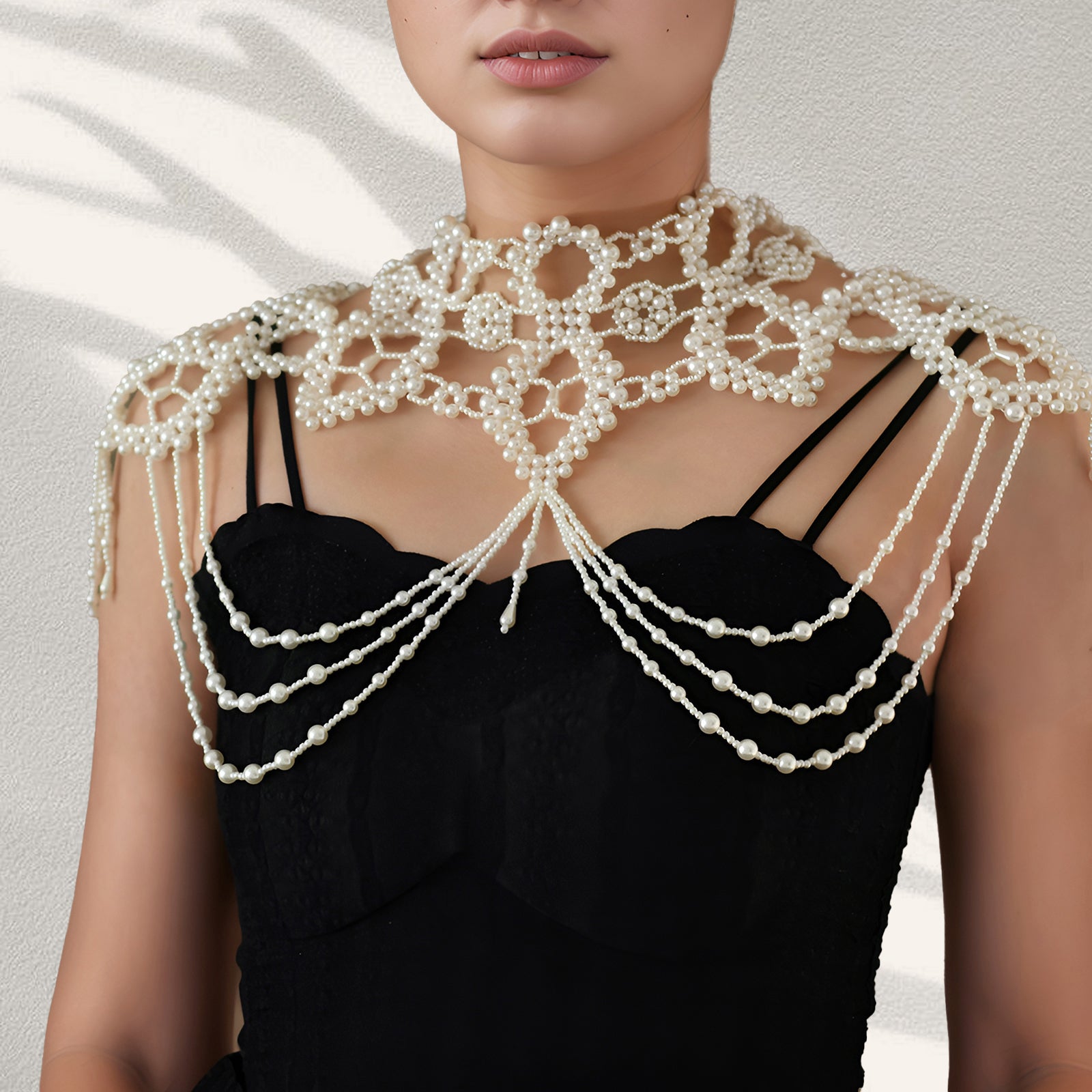 VG09 white pearl shawl