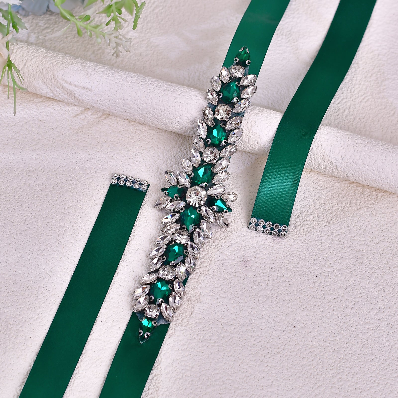 BS191KL-Green green rhinestone belt